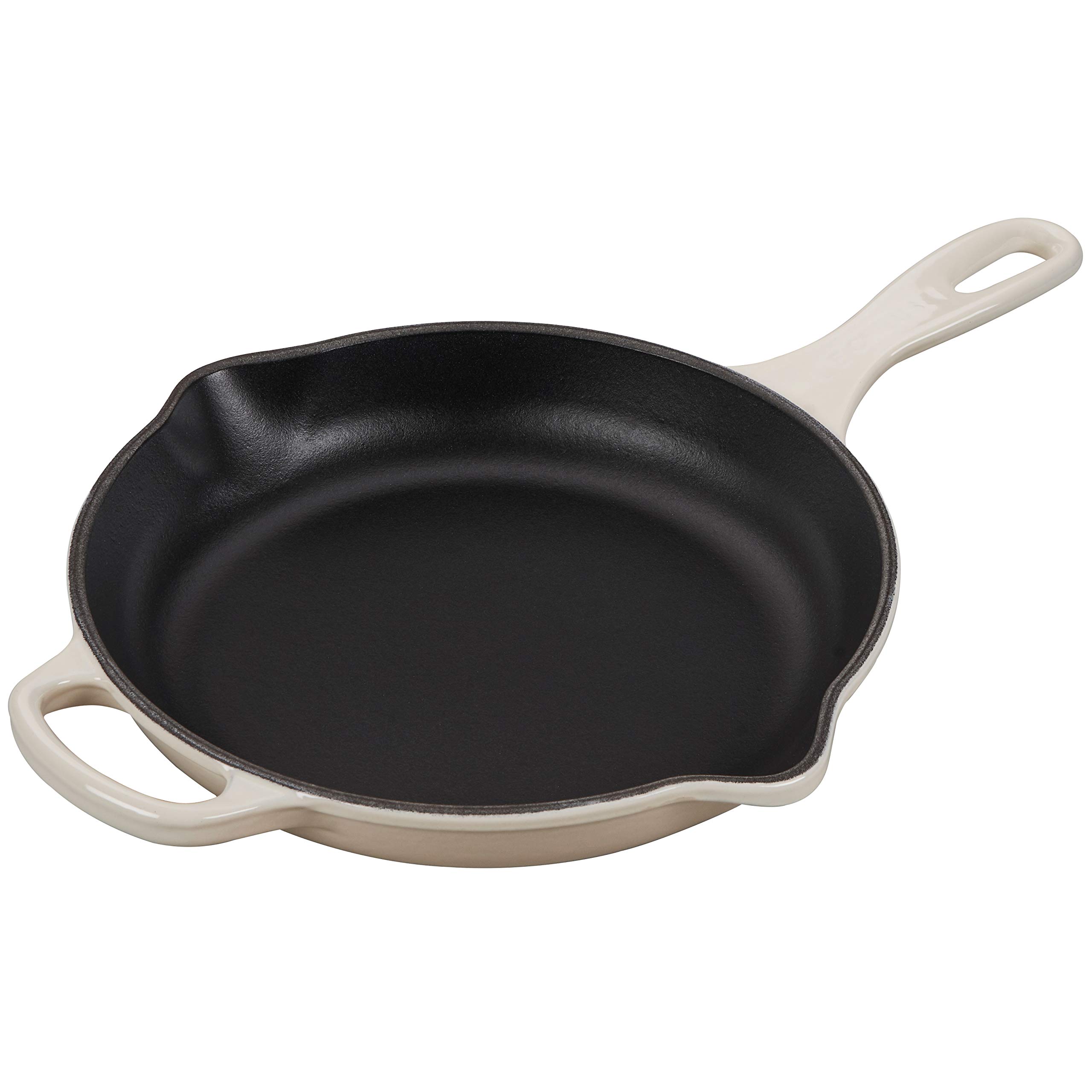LE CREUSET Signature Gusseisen Brat- und Servierpfanne, Rund, Ø 23 cm, Für alle Herdarten inkl. Induktion geeignet, 1,93 kg, Meringue, 2018223716042