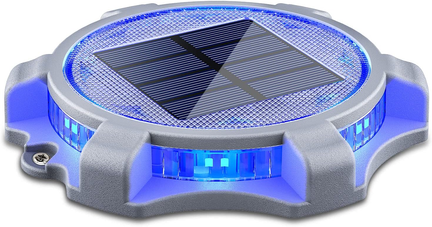 SIEDiNLAR Solar Deck Lights Outdoor 2 Modes LED Driveway Markers Dock