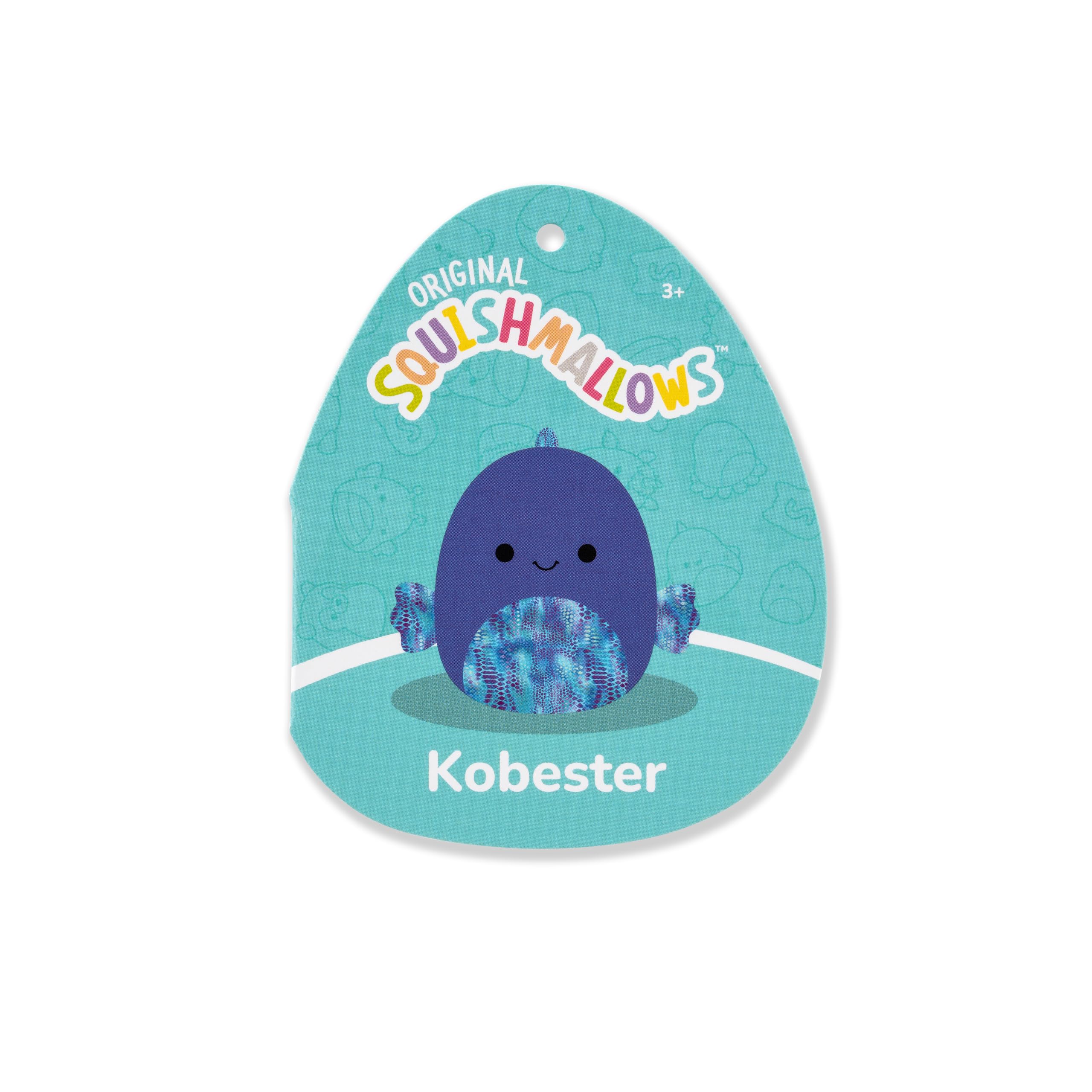 Squishmallows 8-Inch Brina  with Fuzzy Belly - Little Ultrasoft Official Kelly Toy Plush: Squishmallows Original 8in Kobester The Blue Betta Fish – Official Jazwares Plush (Little)