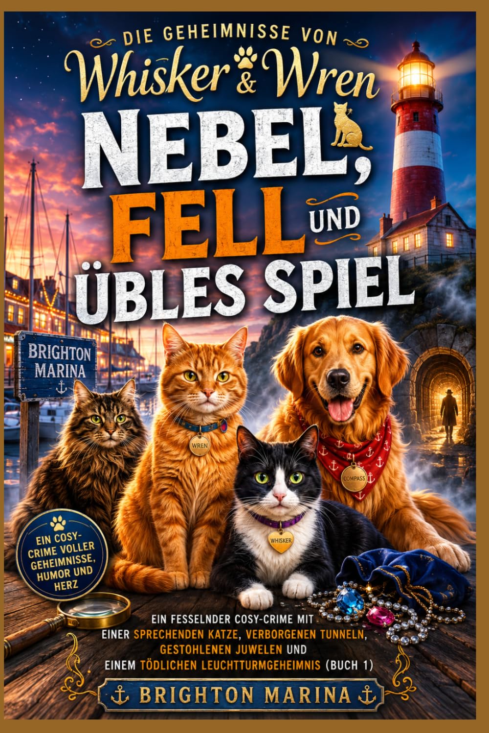 Nebel, Fell und übles Spiel: Ein fesselnder Cosy-Crime mit einer sprechenden Katze, verborgenen Tunneln, gestohlenen Juwelen und einem tödlichen ... (Buch 1) (Die Geheimnisse von Whisker & Wren)