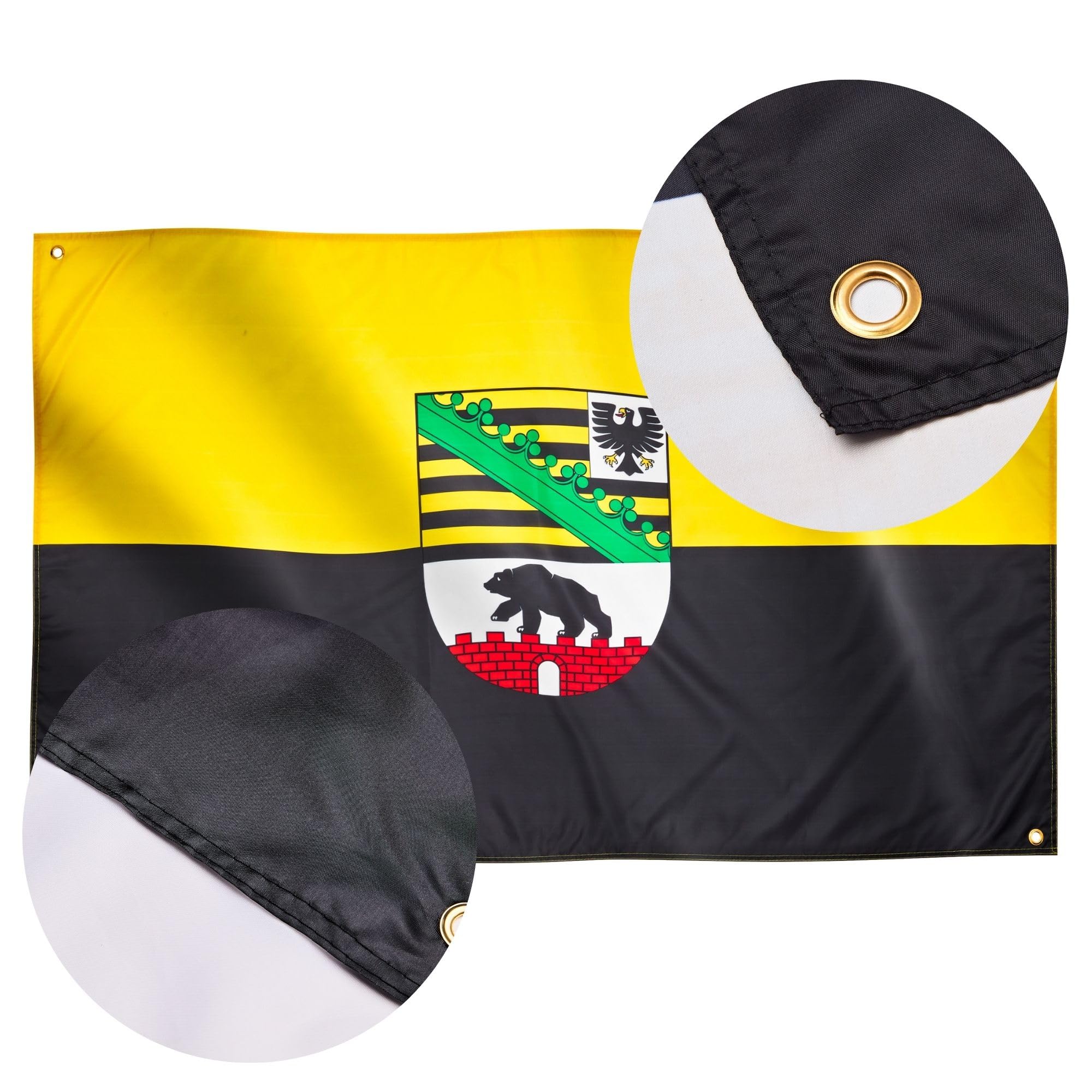 Runesol Saxony Anhalt Flag, 91x152cm, 3ft x 5ft, Sachsen-Anhalt Flagge, 4 Grommets, Eyelet in Every Corner - Image 4