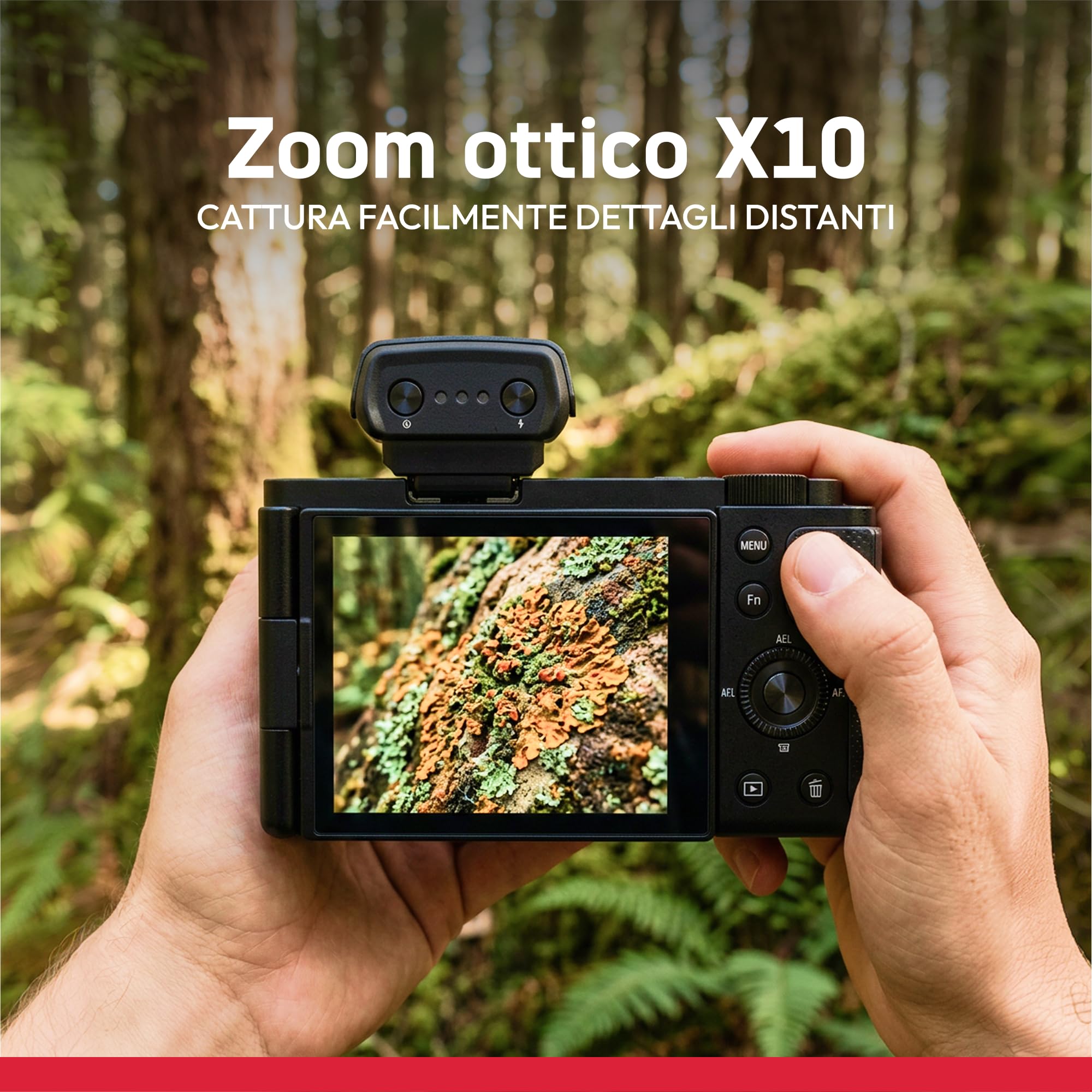 AgfaPhoto - Fotocamera Compatta - Realishot C130 - Video 4K - Zoom Ottico 10X - Schermo Orientabile 2,8" - Wi-Fi & Stabilizzazione - Ideale per Vlogging & Fotografia Creativa