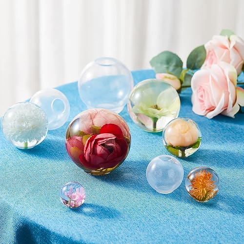 Miniatura 2 de Juego de 12 moldes de resina transparente, moldes de silicona transparente para resina epoxi que incluyen moldes de resina de esfera sin costuras,