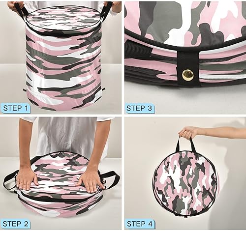 Miniatura 4 de cubbies estanterías cestas plegables organización y cajas de almacenamiento para hoja Camuflaje Rosa Blanco, cesta para ropa sucia