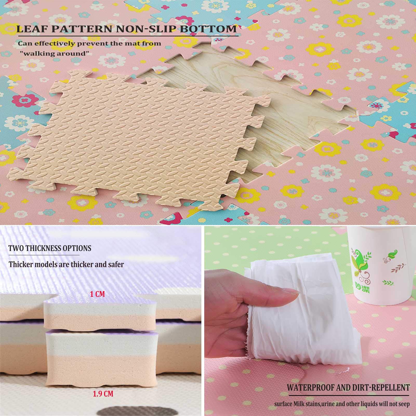 Tappetino da Gioco per Bambini, Tappetini in Schiuma per Bambini - Perfetto per La Protezione del Pavimento, Garage, Esercizio Fisico, Yoga, Sala Giochi,Blue+Beige,4
