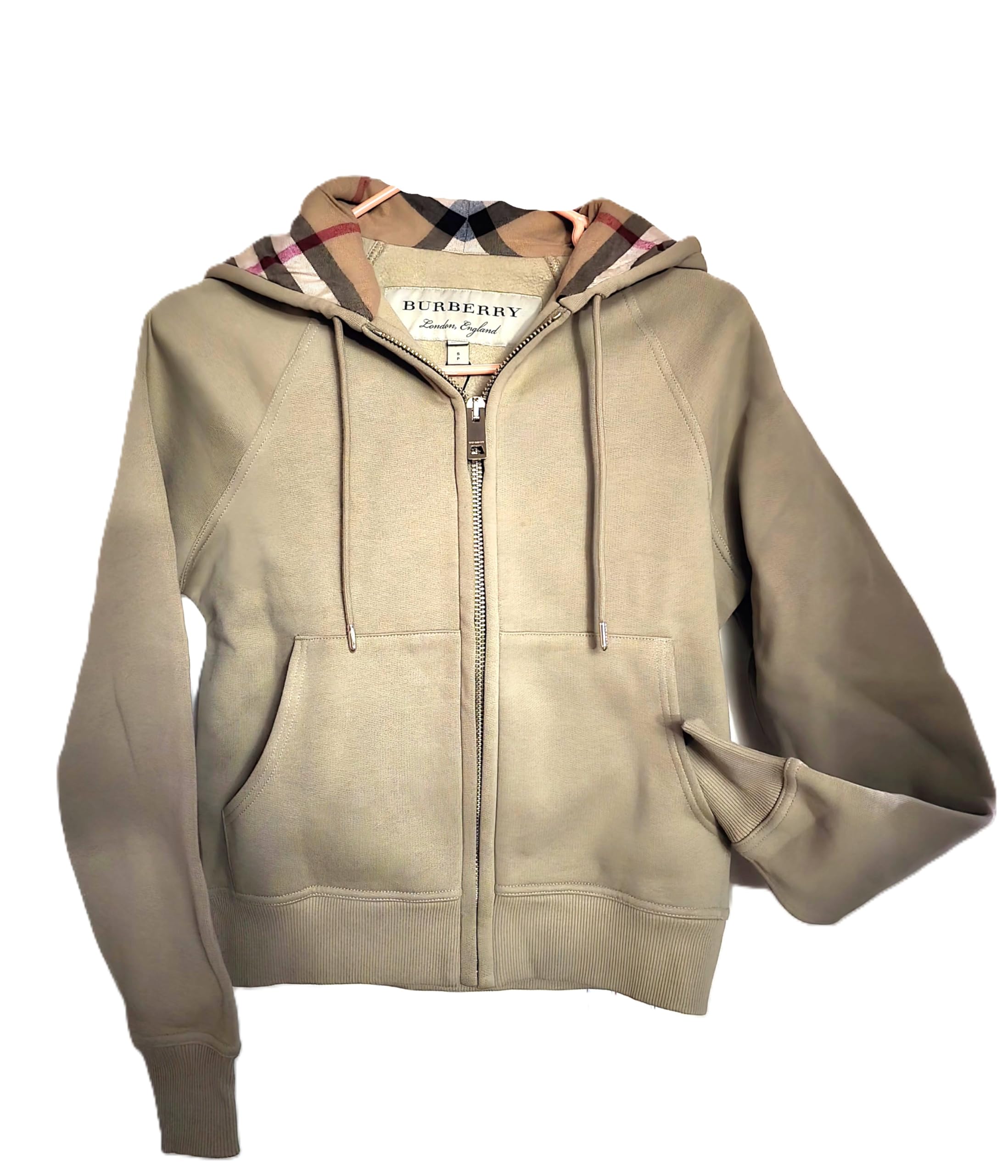BURBERRY Nova Check Zip Hoddie (US, Alpha, X-Large, Regular, Regular, Honey)