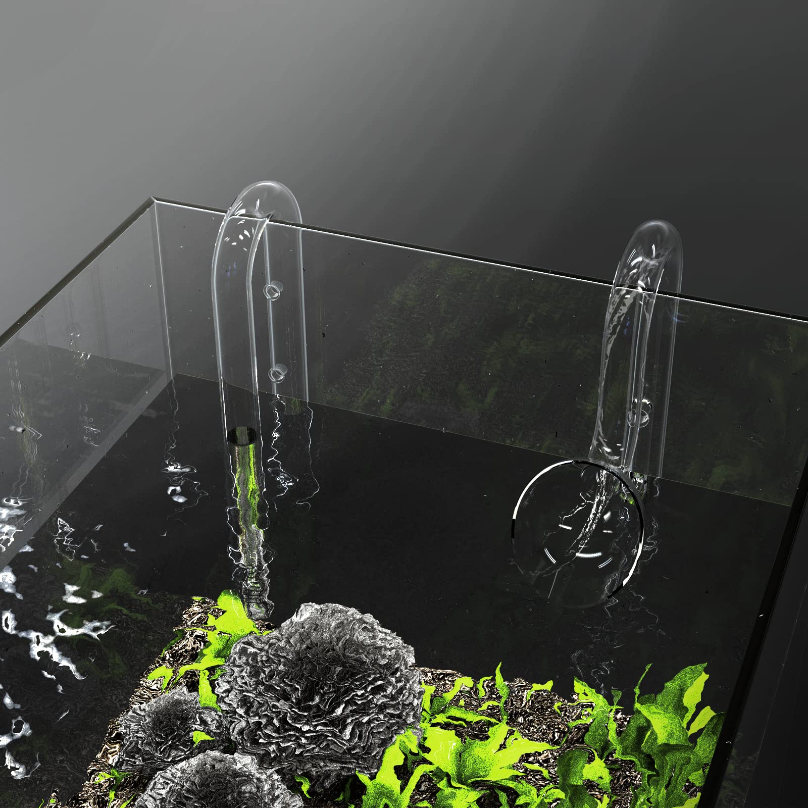 FZONE Kit per Tubi in Vetro con Giglio per Acquario Wasserlilien-Ablaufgarnitur Aquairum Glass (in&Outlet:13mm)