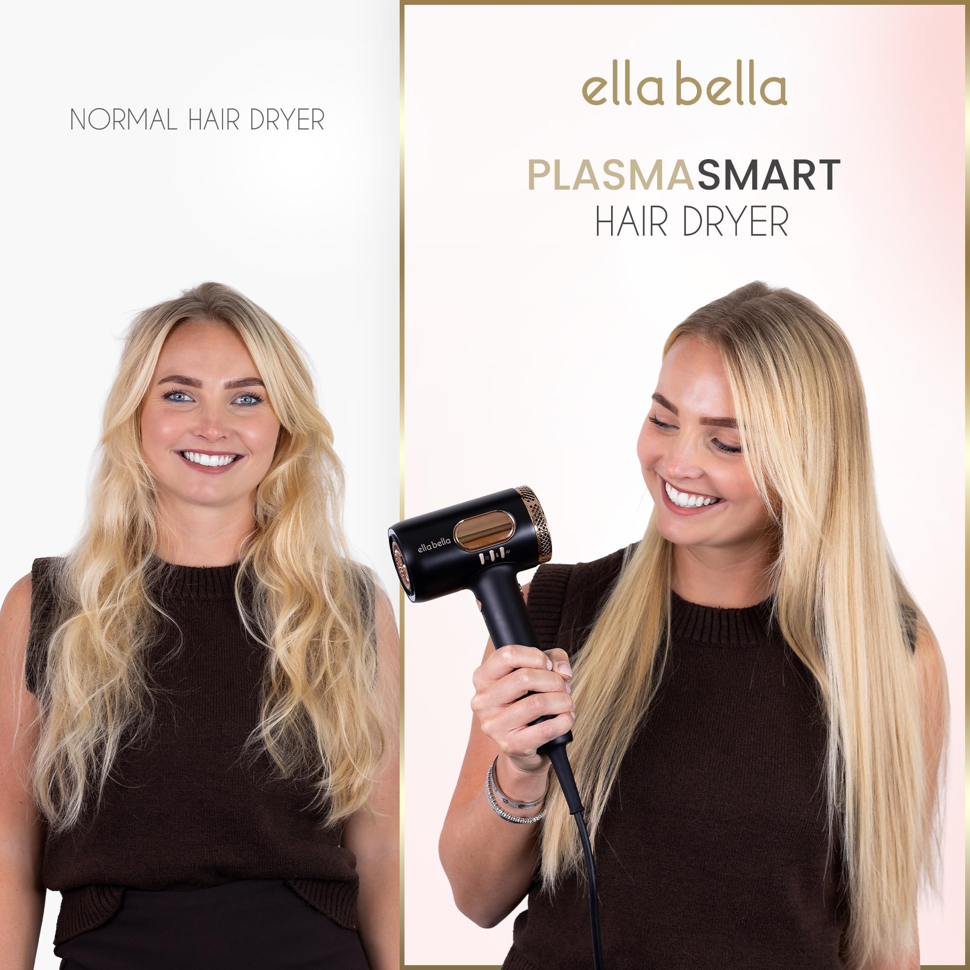 ELLA BELLA Professional Smart Plasma Hair Dryer with Diffuser