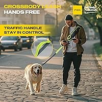 Vista 3 de Fida Correa de perro 3 en 1 manos libres con bolsa de cremallera y elástico, correa reflectante cruzada para correr para perros con asa de tráfico