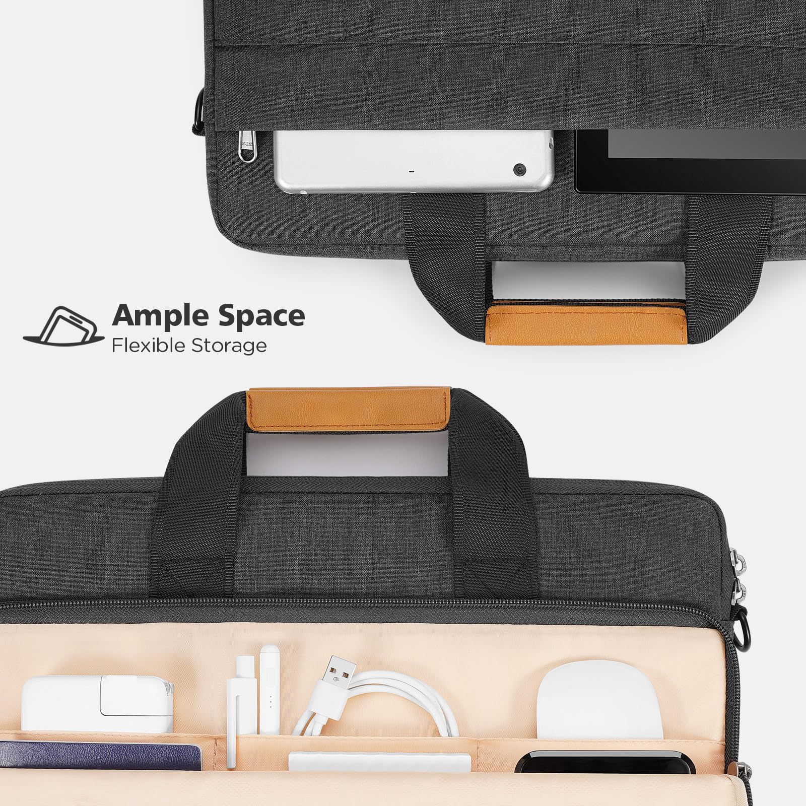 NIDOO Borsa a tracolla per computer portatile 13 14 15.6 17.3 pollici borsa messenger valigetta
