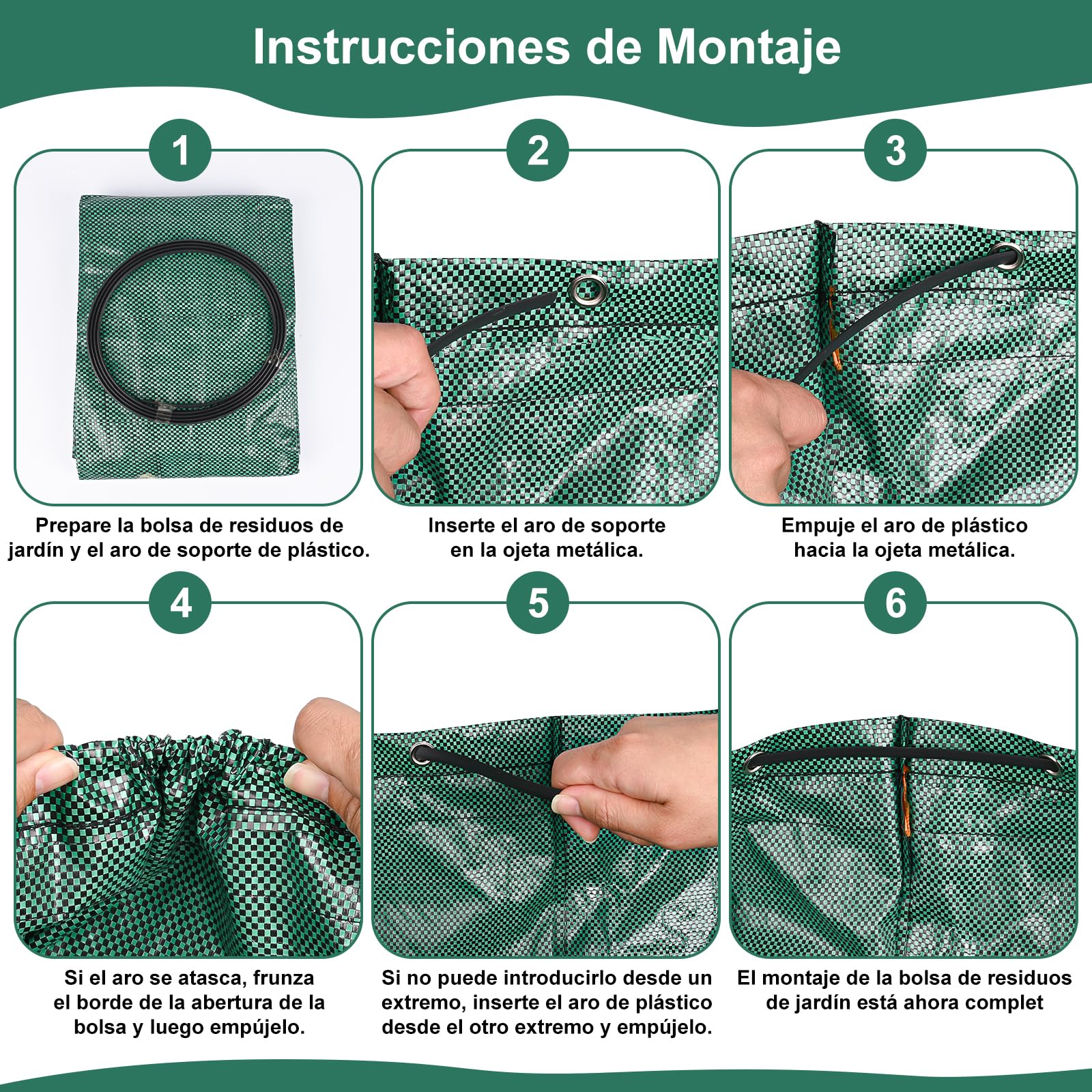 3x272L Jardineria de Sacos,Bolsas de Jardinería Bolsas de jardín reutilizables con Asas,Bolsa de Jardín Impermeables, Bolsas de Hojas Plegable