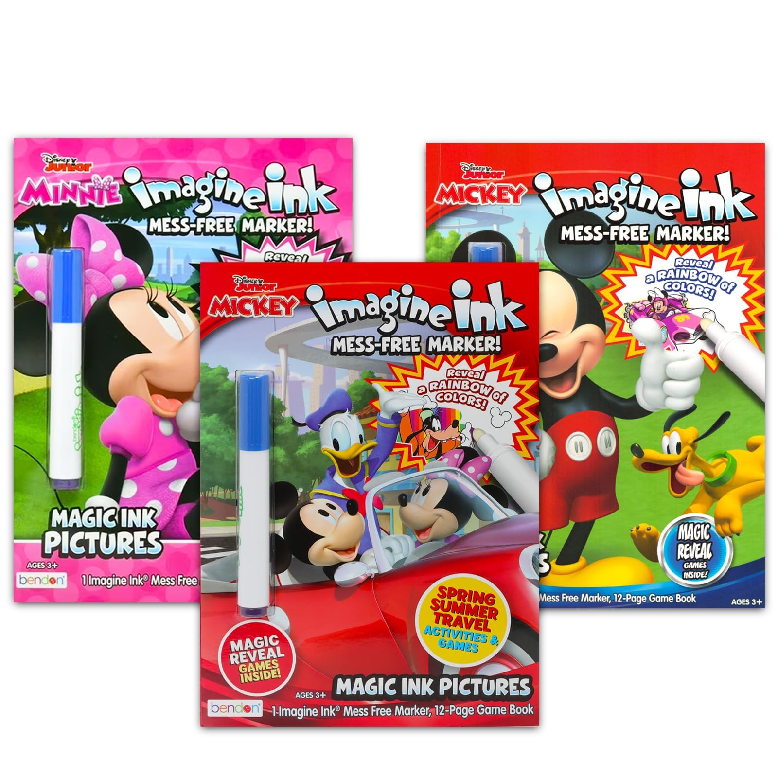 Disney Minnie Mouse Imagine Ink Coloring Book Set - Bundle with 3 Magic Ink Books Featuring 3 Assorted Mess-Free Minnie Activity Books (Minnie Coloring Book Toddler)