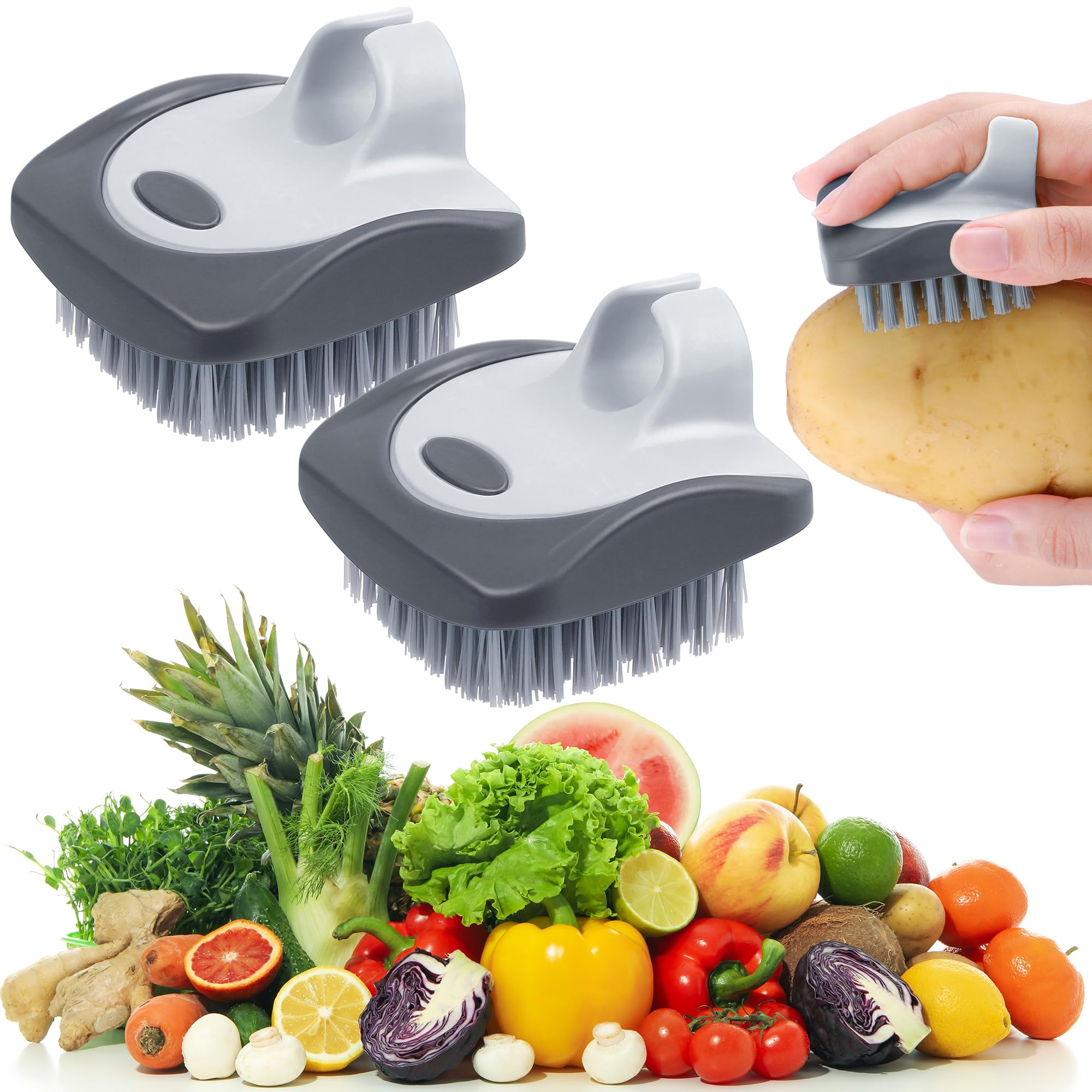 Brosse à légumes en silicone pour laver la terre des pommes de terre