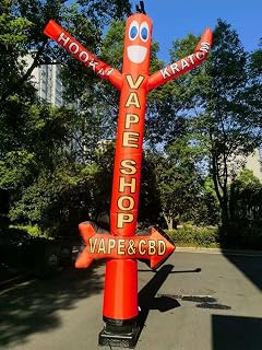18ft Vape Shop Air Inflatable Dancer - Street-Side Eye-Catching Wacky Waving Puppet Guy - Best for Outdoor Advertising Figure & Boosting Foot Traffic - Grab Attention from Miles Away (Without Blower)