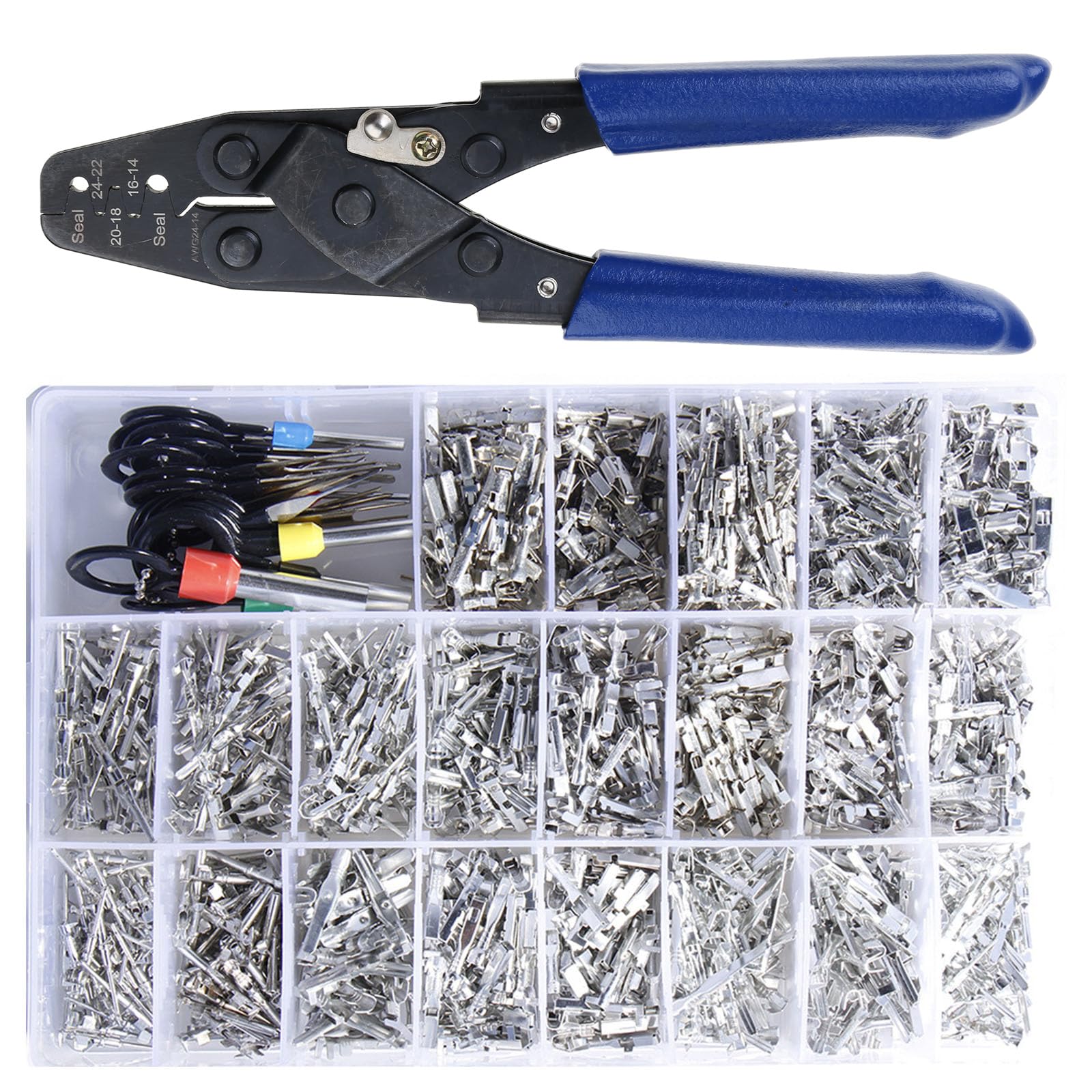 1186-teiliges Crimpwerkzeug-Set für elektrische Kabel mit einer Vielzahl von Steckern/Buchsen, Klemmen, Entfernungsset, Kabelbaum-Steckverbinder