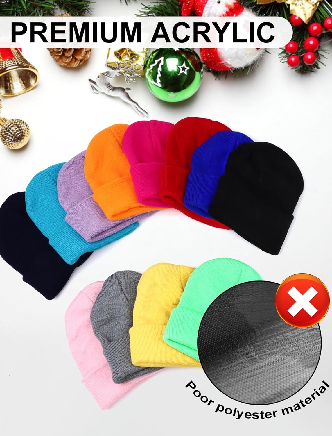 48 Pcs Kids Winter Beanie and Gloves Bulk Knit Hat Full Finger Gloves for Boys Girls Homeless Donation Gift