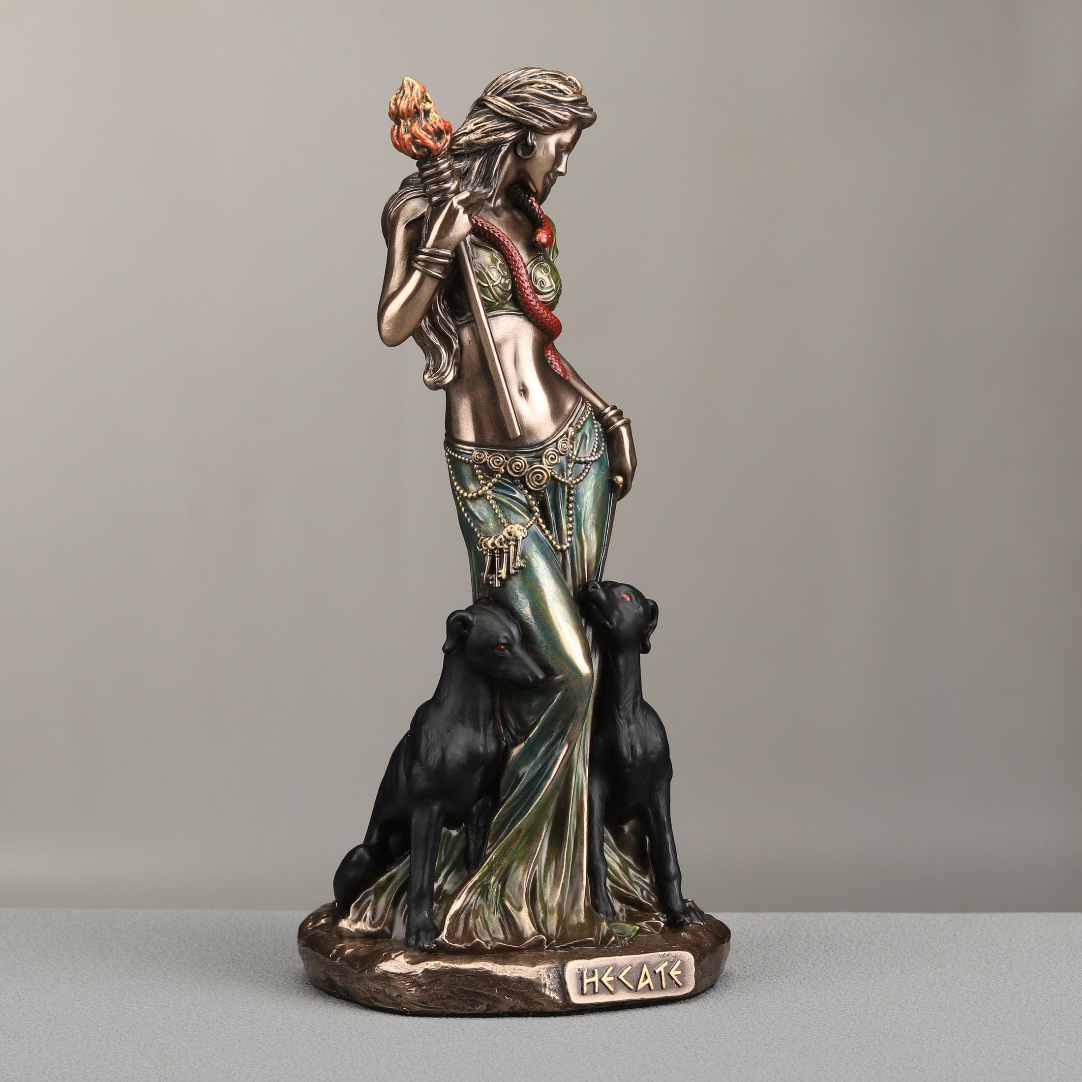 Veronese Design 6 1/8 cala Hekate grecka magii odlewana na zimno rzeźba z brązu z wykończeniem