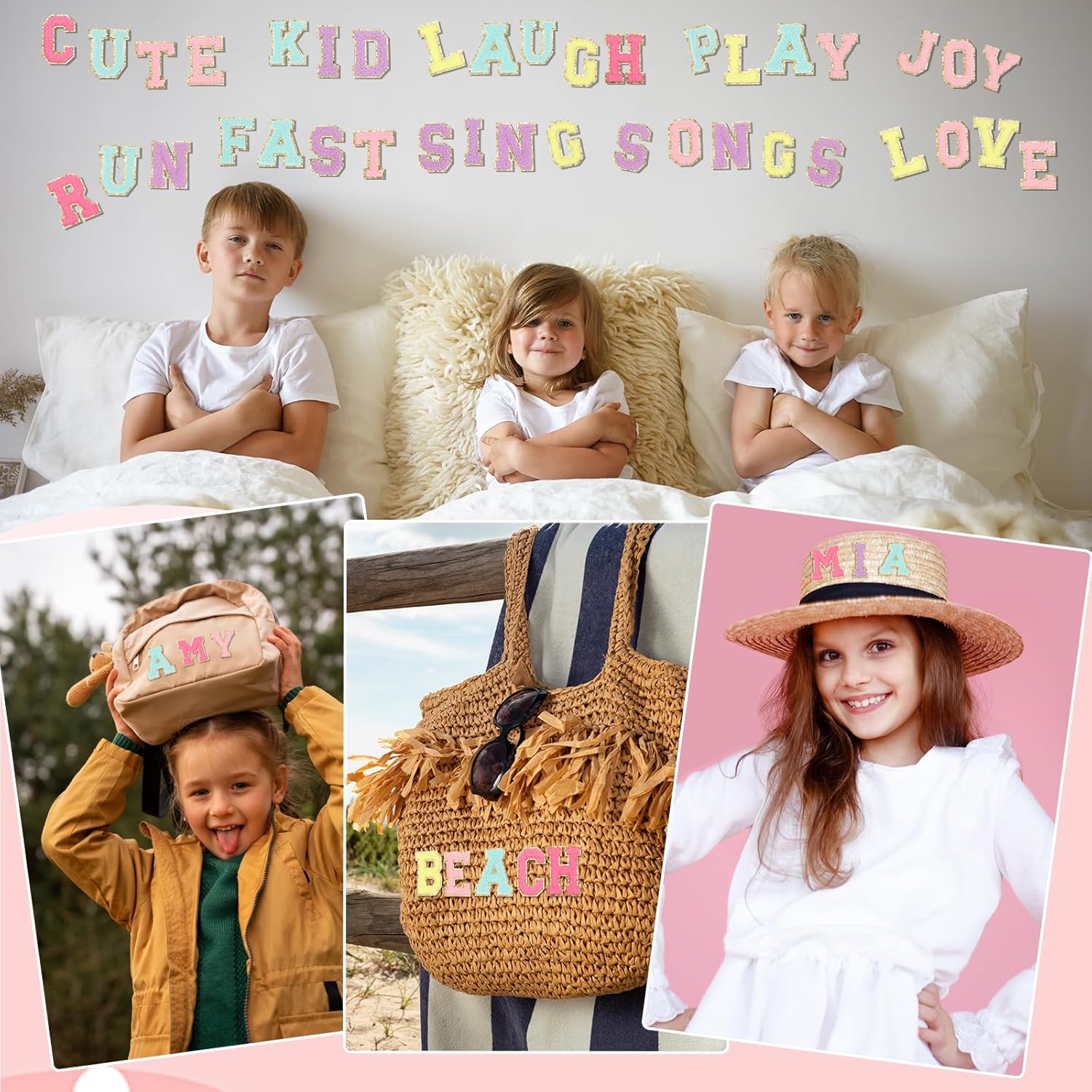 Chenille Letters Patches 78Pcs Self-Adhesive Letter Sticker Rainbow Varsity Applique Fabric Embroidered Patches Stick on Backpacks, Hats, Bags, Clothing Alphabet Patches for DIY Repairing Craft