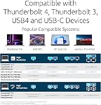Station d'accueil Kensington SD5800T Thunderbolt 4 et USB4 avec affichage quadruple 4K, chargement de 98W, 2 x HDMI, 2 x DP, Ethernet 2.5G, lecteurs de cartes, pour Windows/macOS (K32856NA)