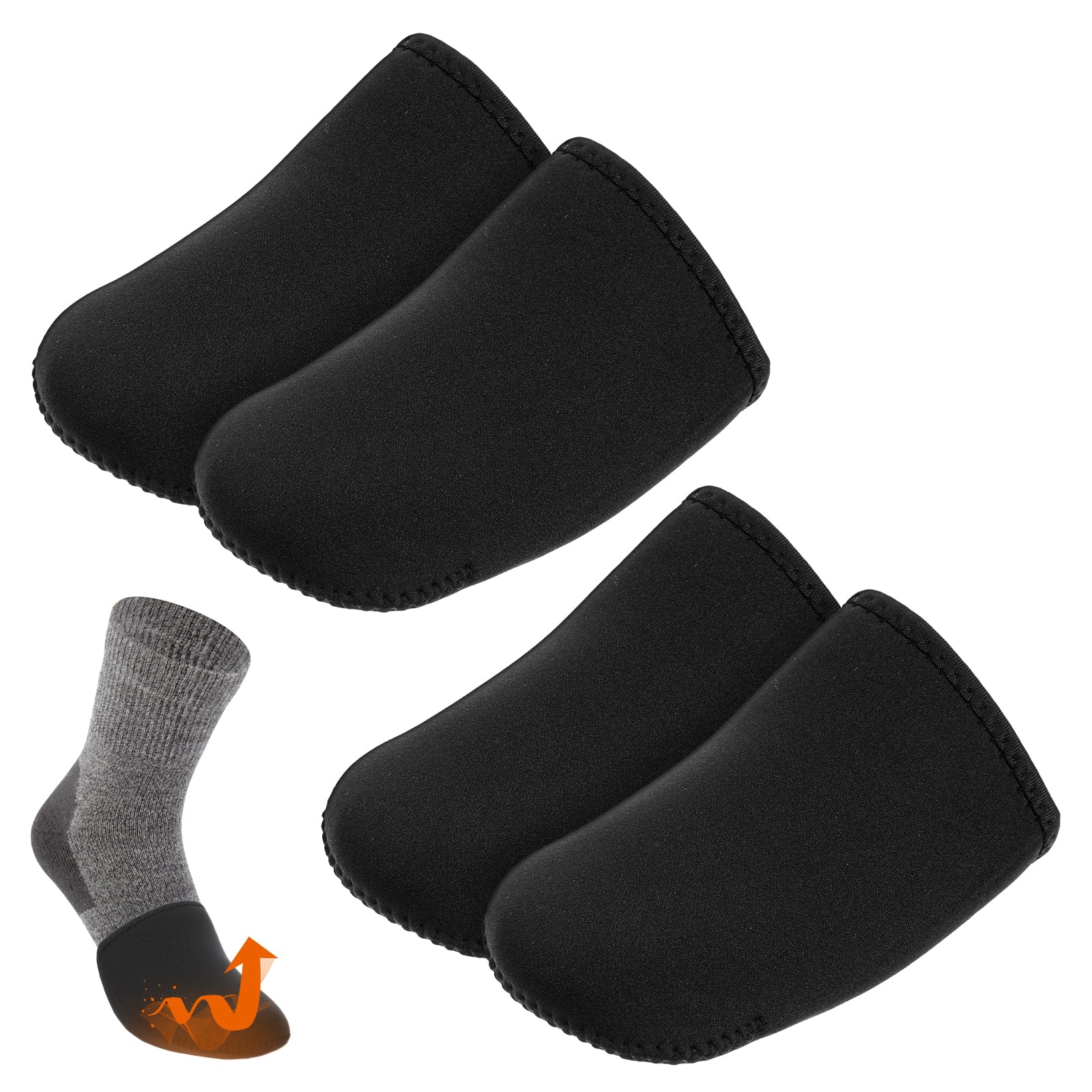 2 Pairs Ice Bath Toe Warmers, Cold Plunge Toe Covers, Soft Reusable Neoprene Toes Socks Foot Warmer Booties for Ice Baths & Cold Plunge Tub Accessories, Hiking, Camping(L)