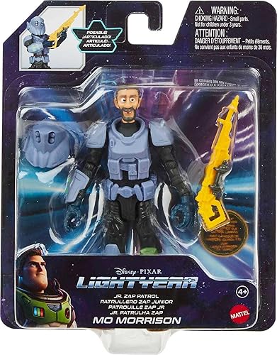 Miniatura 7 de Mattel Disney y Pixar Lightyear Jr. Zap Patrol Mo Morrison Figura de acción, 10 puntos de articulación y accesorios, escala de 5 pulgadas