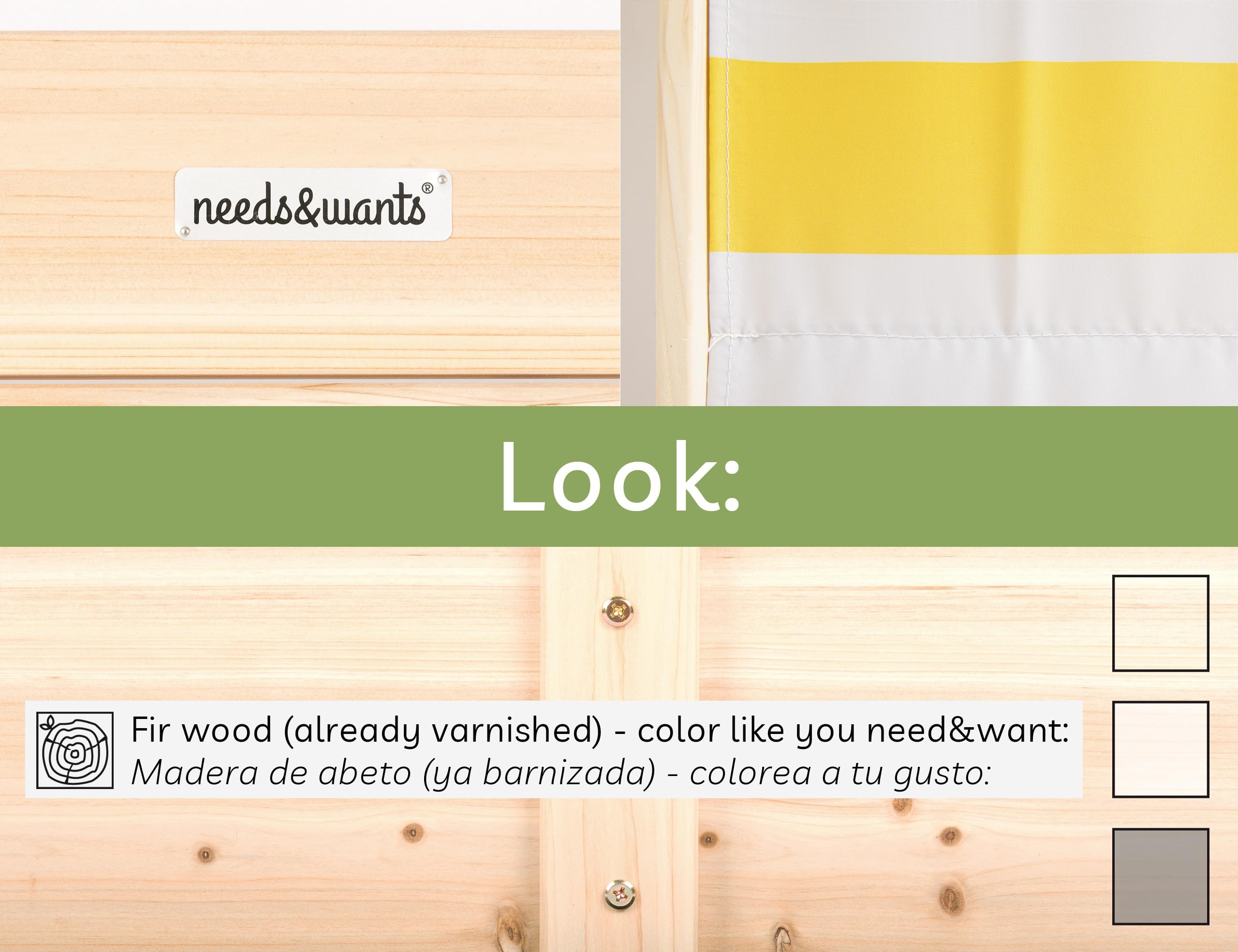 needs&wants® Sabbiera in legno con tetto, copertura e panchina, sabbiera per bambini con coperchio pieghevole, protezione UV, sabbiera quadrata per giardino e parco giochi all'aperto, 120x120 cm