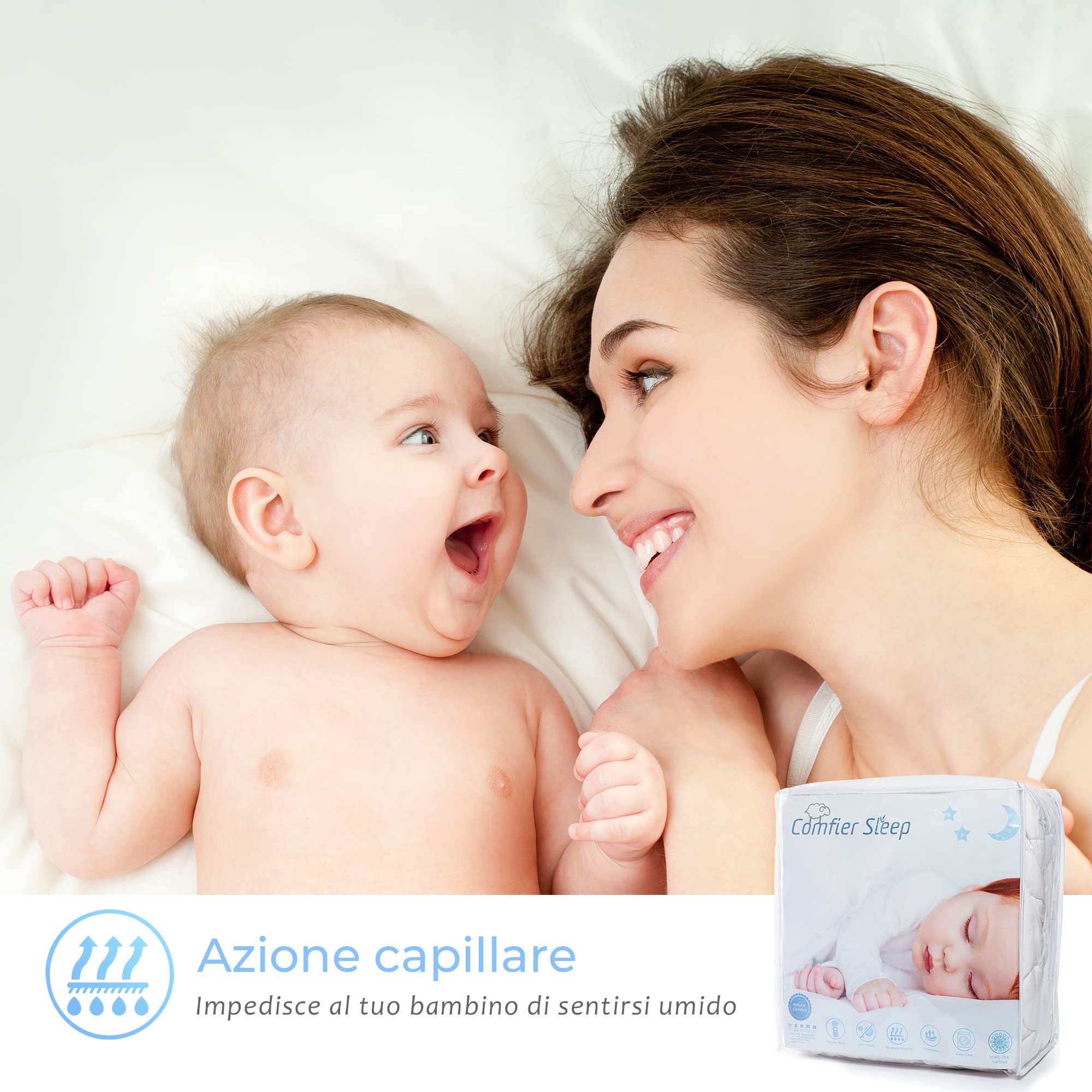 Piumone per Bambini 90 x 120 cm in Lana Naturale 100% 4 TOG Anallergico per Lettino e Trapunta per Bambini traspirante Completamente anallergica Piumino Lettino Neonato