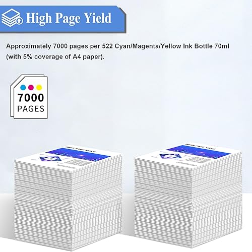 Miniatura 8 de Tinta 522 T522 compatible con botellas de tinta de repuesto Epson 522 T522, funciona con impresoras EcoTank ET-2400 ET-2720 ET-2800 ET-2803 ET-2840