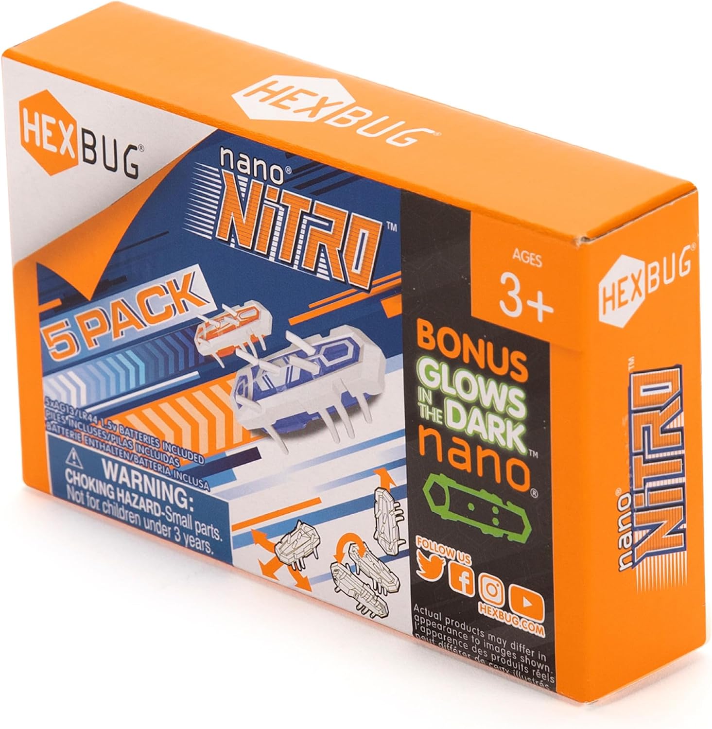 HEXBUG Nano Nitro 5 Pack, Sensory Cat & Kids Toy with Vibration Technology, STEM Kits & Mini Robot Toys for Kids Ages 3 & Up, Batteries Included, Multicolor