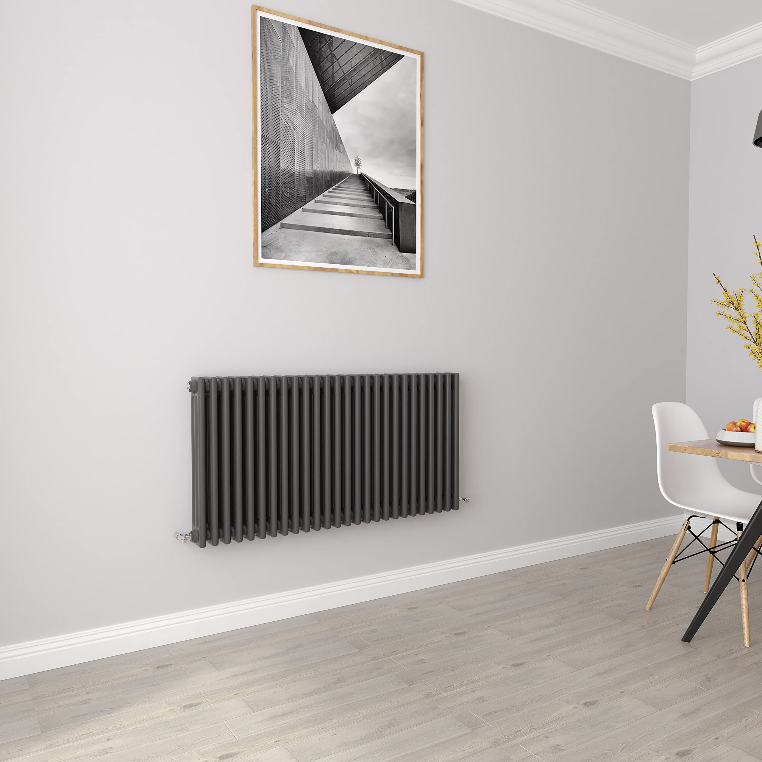 Anthracite radiators Horizontal 3 Column Rads Cast Iron Style Central Heating radiators for Bathroom,Living Room and Kitchen 600x1190mm — image 1