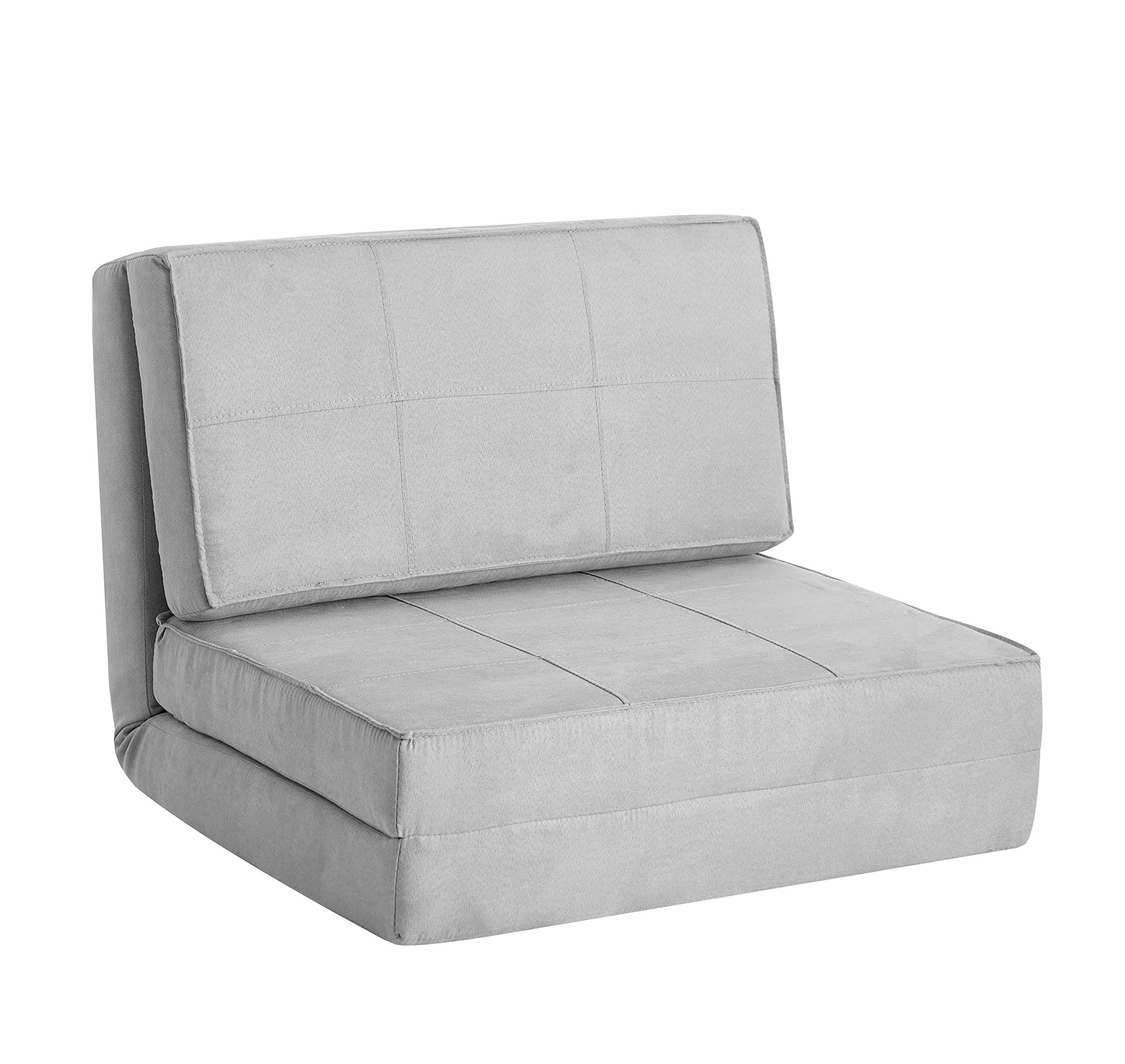 Urban Shop Ultra Suede Convertible Flip Chair, L28.5 x W29.53 x H23.0, Grey