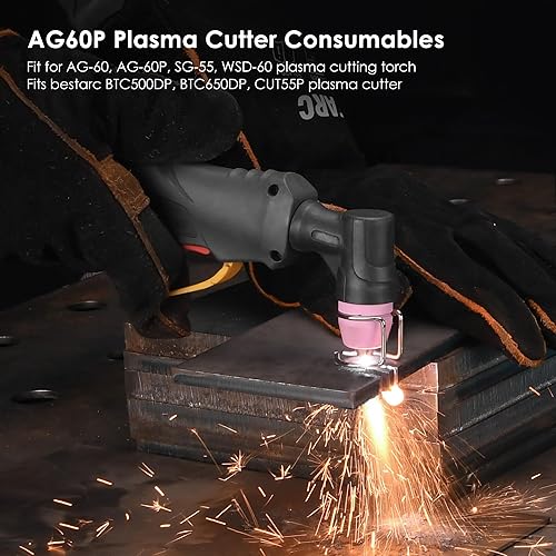 Miniatura 2 de AG60P Plasma Cutter Consumibles Corte Antorcha Punta Boquillas 40 PC Adecuado para AG60 WSD60 AG60P BTC500DP BTC650DP