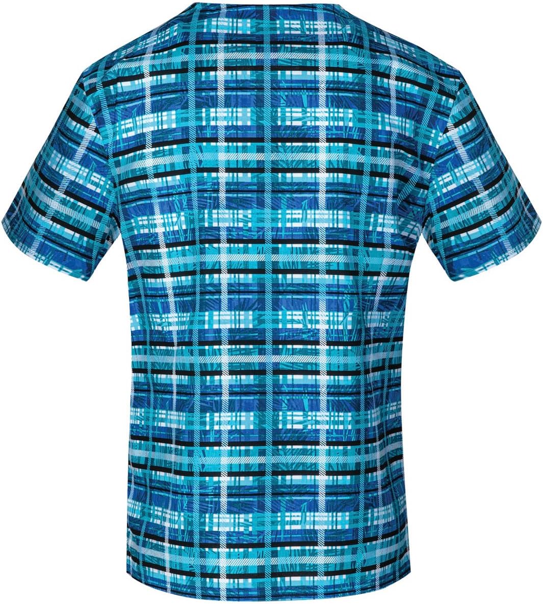 Code Happy Let's Sea Men's V-Neck, CH605X5A, L, Tropical Plaid