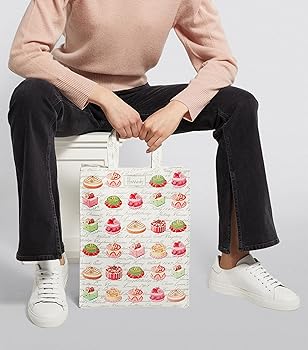 ★英国ハロッズ★Cakes＆Bakes★トートバッグ　M★雨の日★A４収納 Amazon | [ハロッズ] 英国 トートバッグ ケーキショップ Cakes