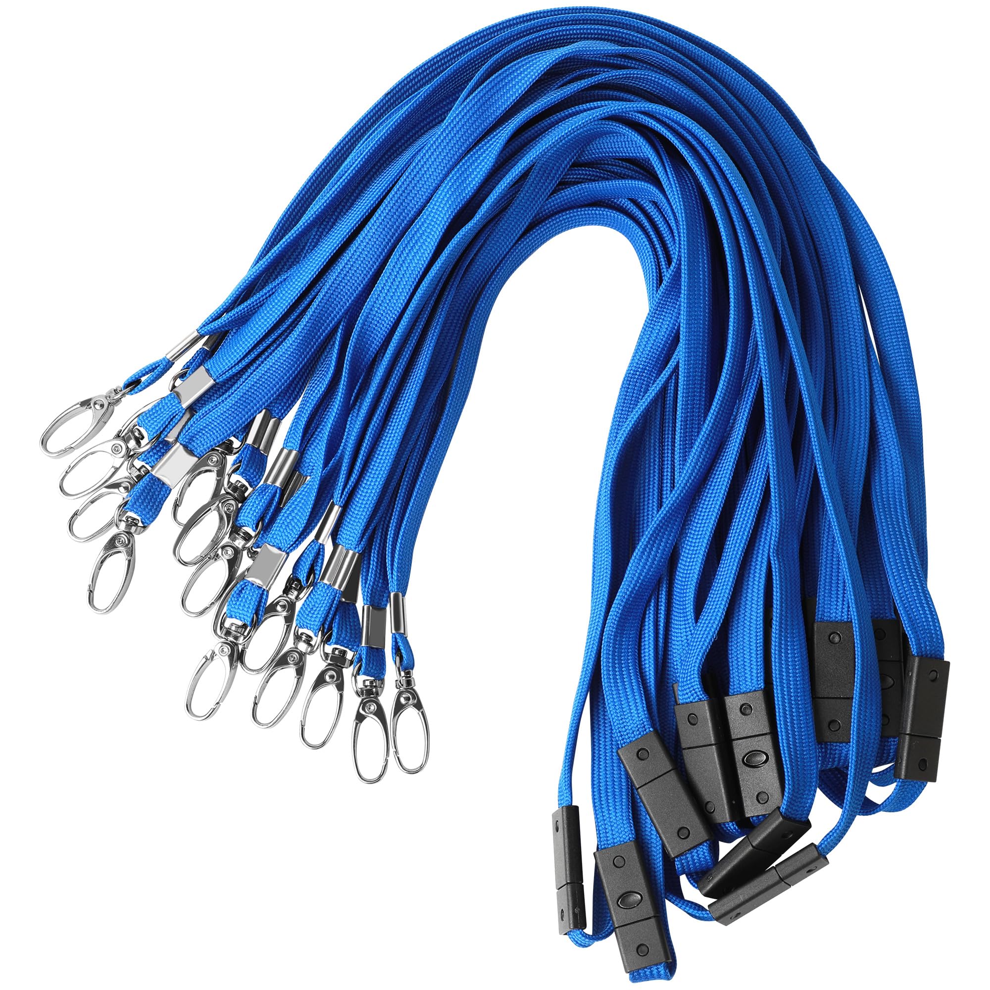 Gimars Lanyards for Neck with Safety Breakaways 15pcs Blue Lanyards for ID Badges Neck Lanyard with Metal Clip for Pass Card ID Card Holder