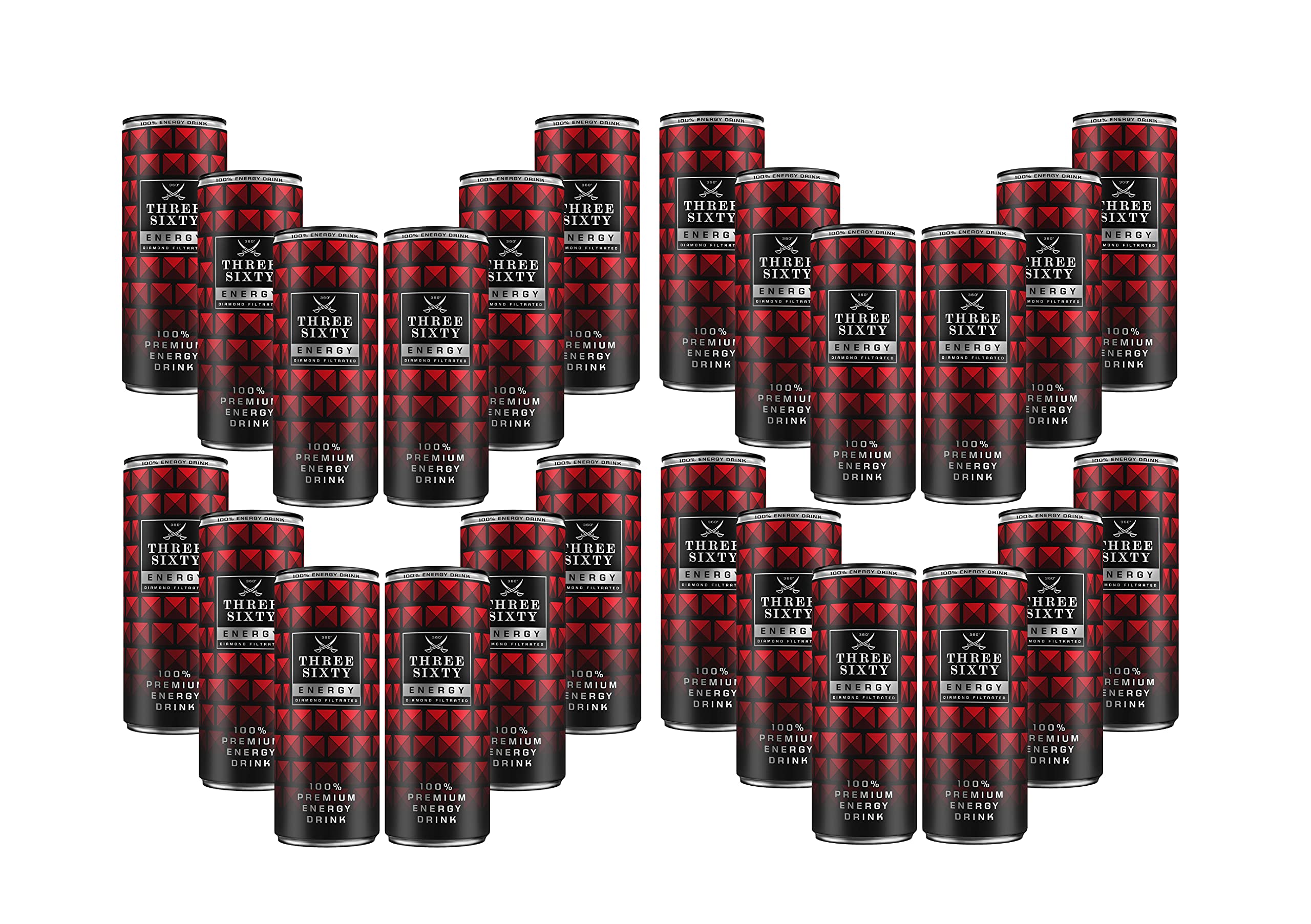 Three Sixty Energy Drink 24er Set - 24x Energie Getränk 250ml inkl. Pfand EINWEG