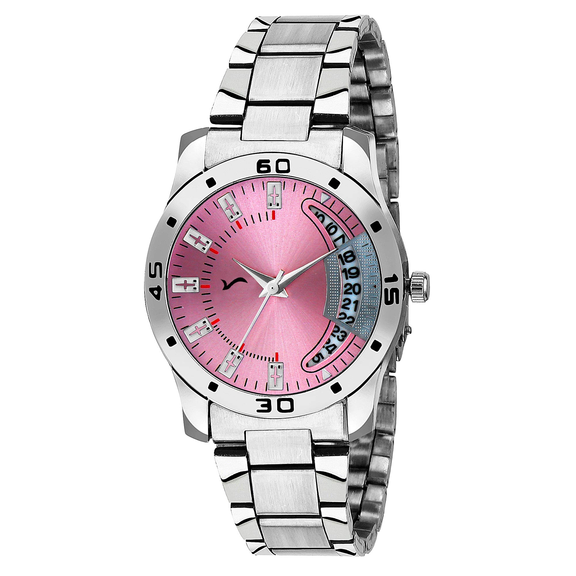 WRIGHTRACK Exclusive Quartz Movement Analogue Pink Dial Date Working Womens and Girls Wrist Watch (B07MJ4YNT6) Amazon Price History, Amazon Price Tracker