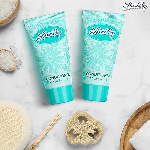 Miniatura 8 de LavaPop - Acondicionador de hotel tamaño viaje - Iris, violeta y ámbar, 0.7 onzas líquidas, paquete de 100 - Deleita a tus invitados con un