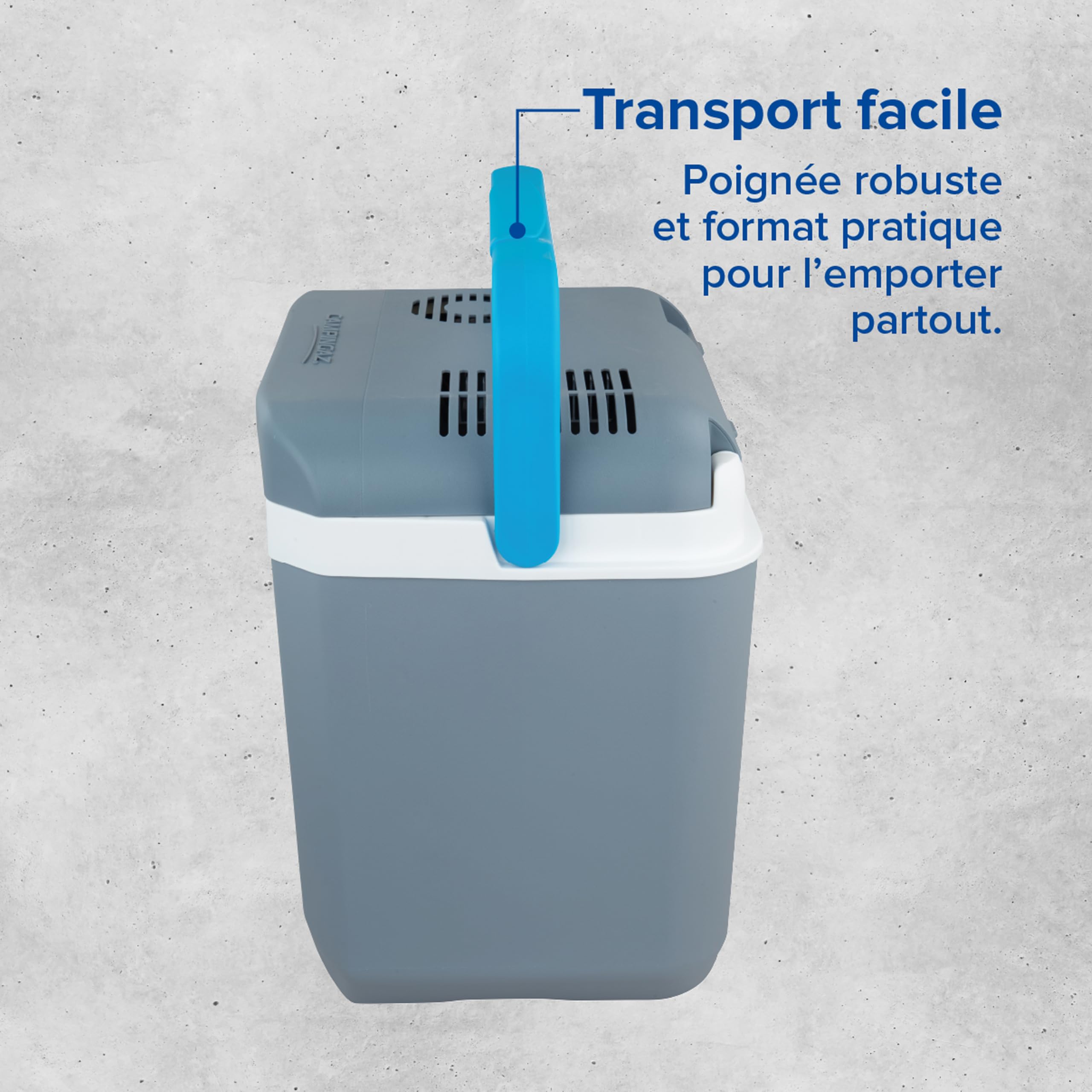 CAMPINGAZ Powerbox Plus 28 l, glacière thermoélectrique 12 V et 230 V, pour 8 Bouteilles de 1,5 l pour Voiture et Camping, avec Protection UV, capacité de 28 litres Bleu