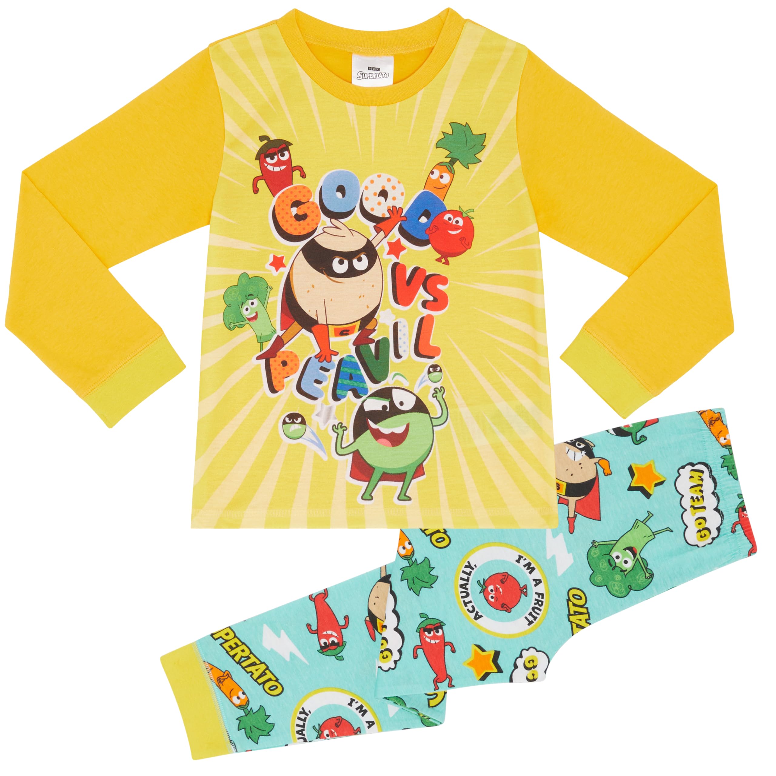 Supertato Unisex Kids Multicolour Long Pyjama Set - 2-3 Years 98Cm