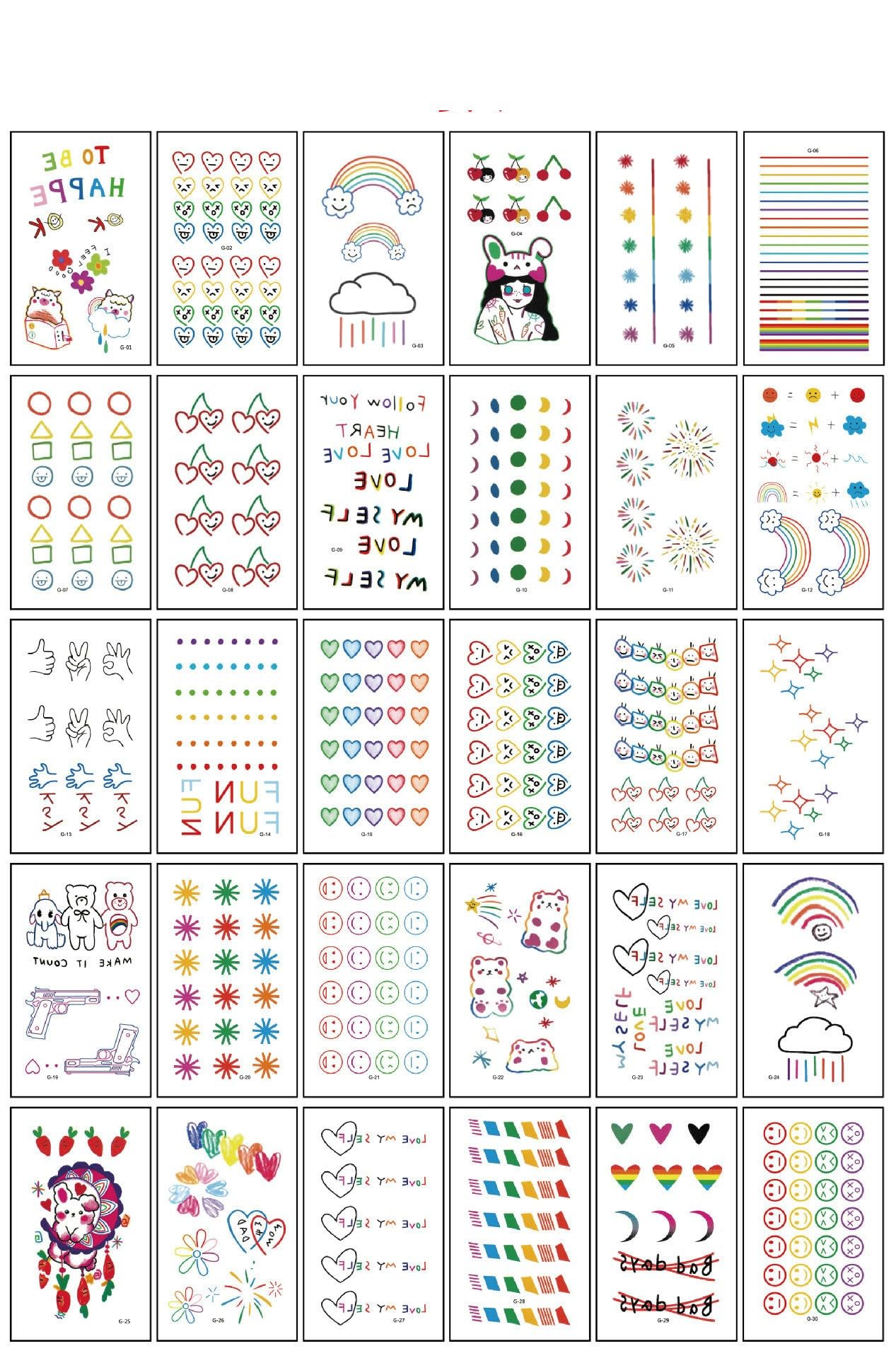 PEKNUX Huadian Hanfu Ancient Costume Beauty Sexy Photo Forehead Small Eyebrow Heart Temporary Tattoo Sticker