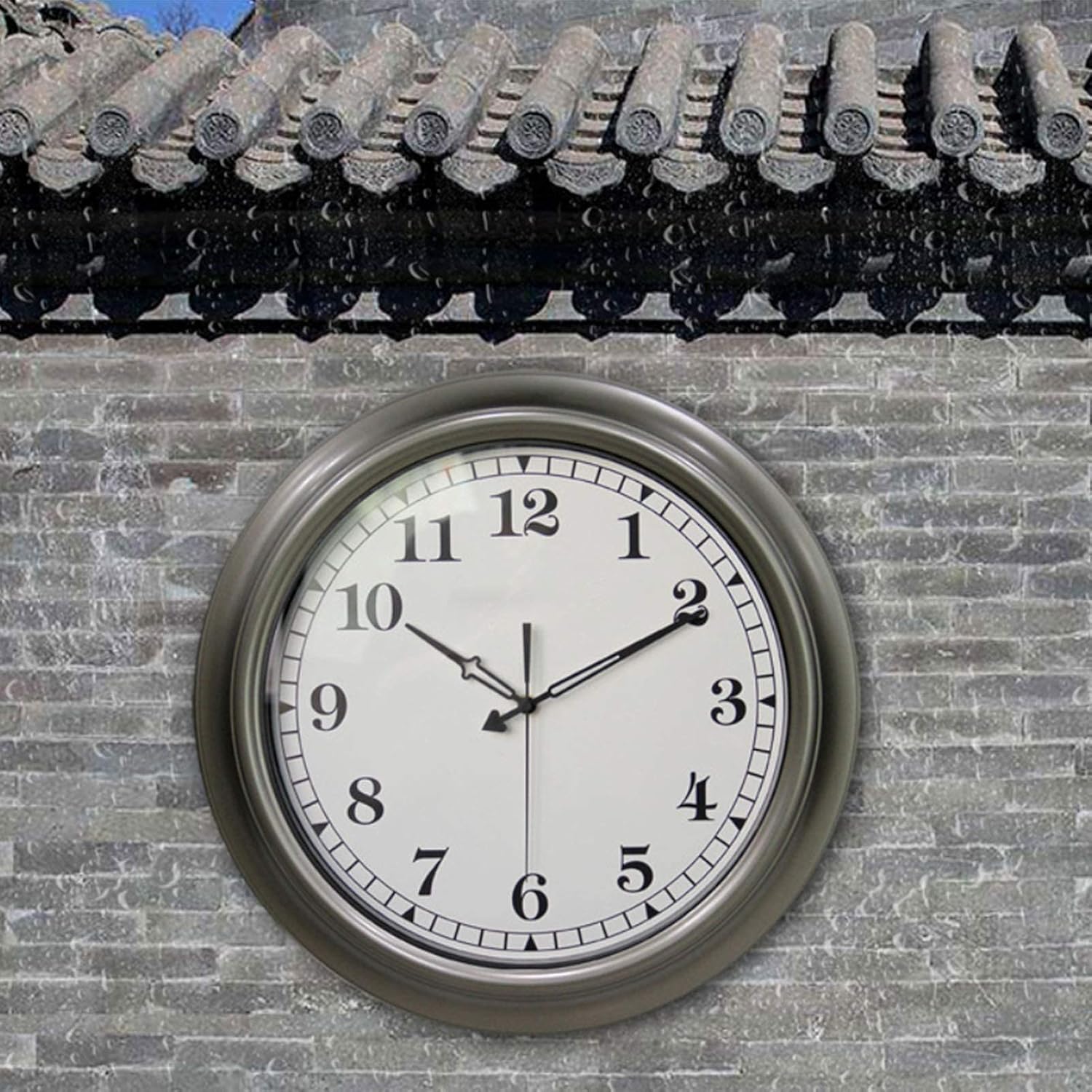 SBTXHJWCGLD Outdoor Garden Wall Clock, 18In Large Decorative Wall Clock Wall Clock Bathroom Shower Fitness Swimming Pool Bathroom Waterproof and Moisture-Proof Wall Clock for Kitchen Pool Outd