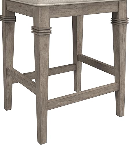 Miniatura 7 de Hillsdale Furniture Arabella Taburete de mostrador sin espalda, gris envejecido