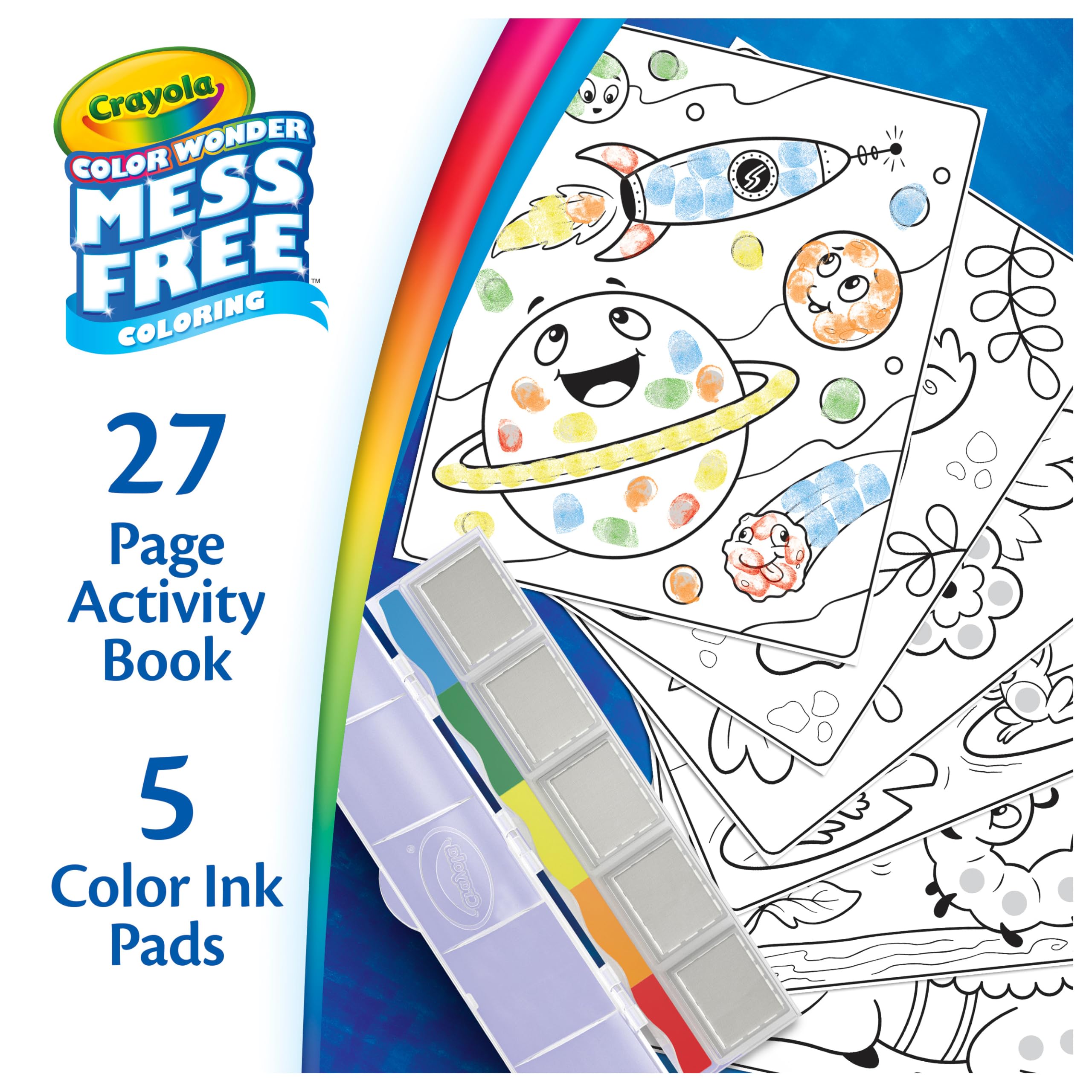 CRAYOLA Color Wonder Mess Free - Set di attività di pittura a inchiostro per impronte digitali, alternativa alla pittura con le dita, regalo per bambini, età 3, 4, 5, 6 anni