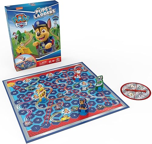 Miniatura 4 de Spin Master Games, Juego PAW Patrol Pups 'N Ladders, Juguetes de PAW Patrol, Juguete de Actividad Clásico, para Niños y Familia, 2-4 Jugadores, para