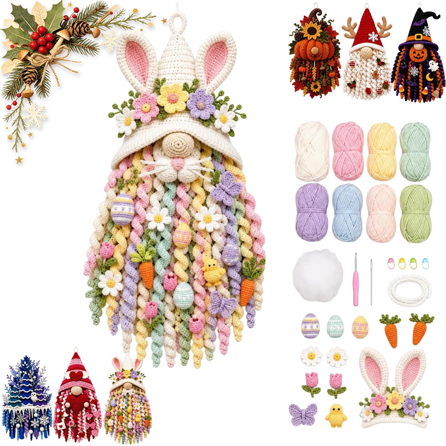 2027 New DIY Seasonal 3D Crochet Door Hanger Kit Collection，Style-D