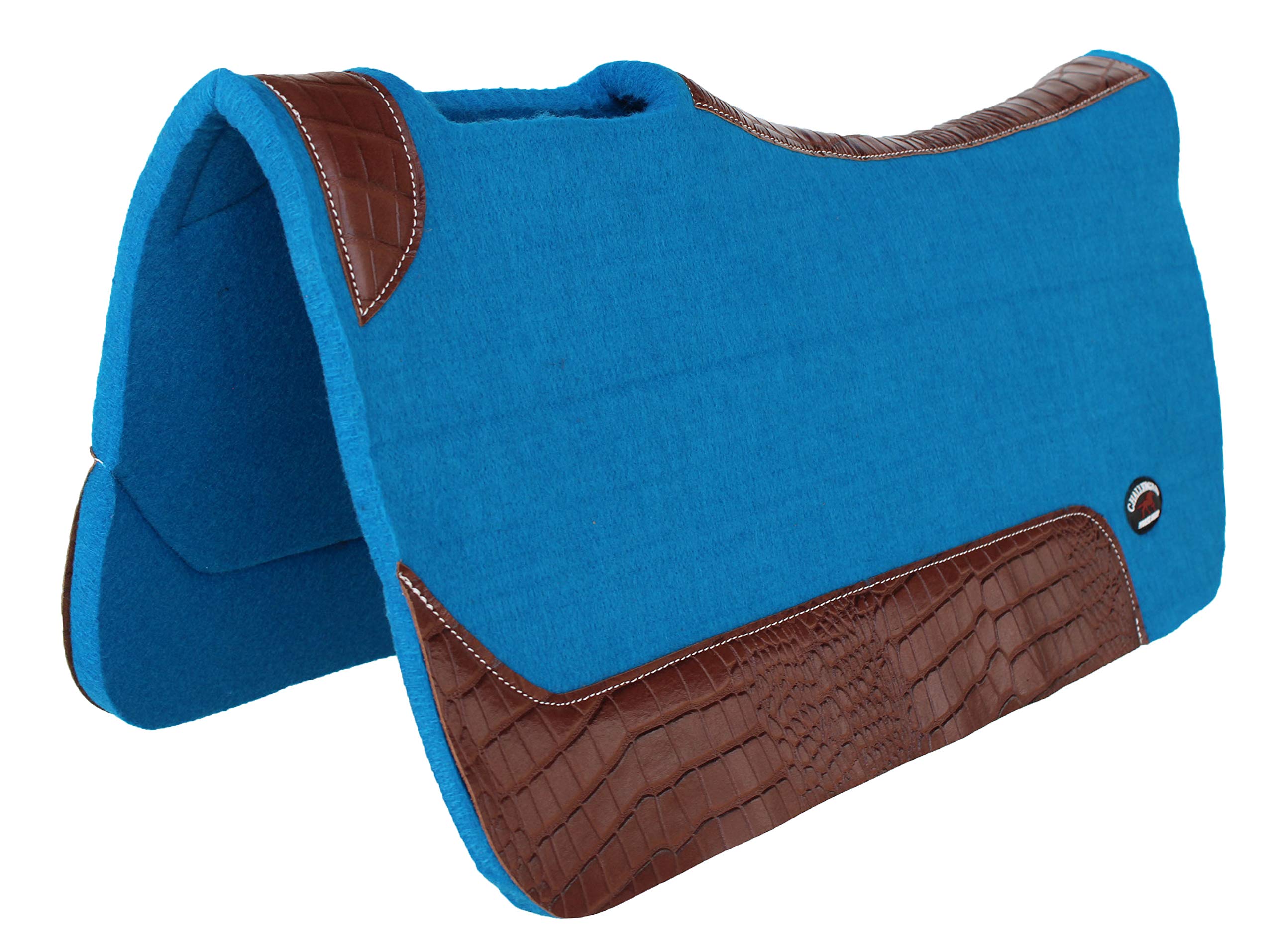 PRORIDER Challenger Western Contoured Wool Felt Moisture Wicking Horse Saddle Pad 3975