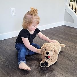 LotFancy Dog Stuffed Animals, 26\'\' Cuddly Golden Retriever Stuffed Animals, Dog Plush Toy, Large Stuffed Dogs for Birthday, Beige
