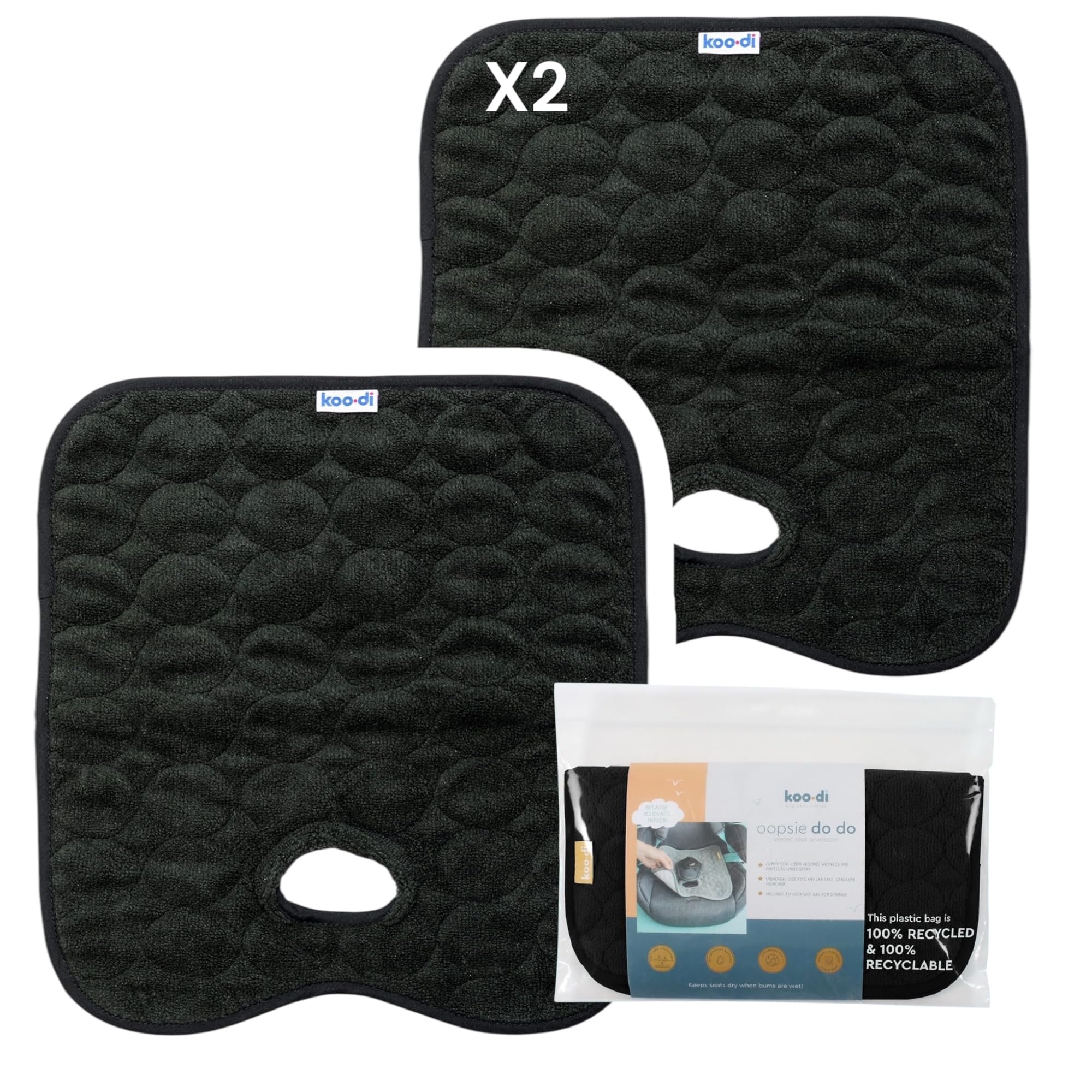 Koo-Di Oopsie Do Do Baby Car Seat Protector & Pushchair Liner - Black | Waterproof & Absorbent Seat Pad for Potty Training, Travel, Car Seat, Pushchair, Highchair & Buggy — view 10