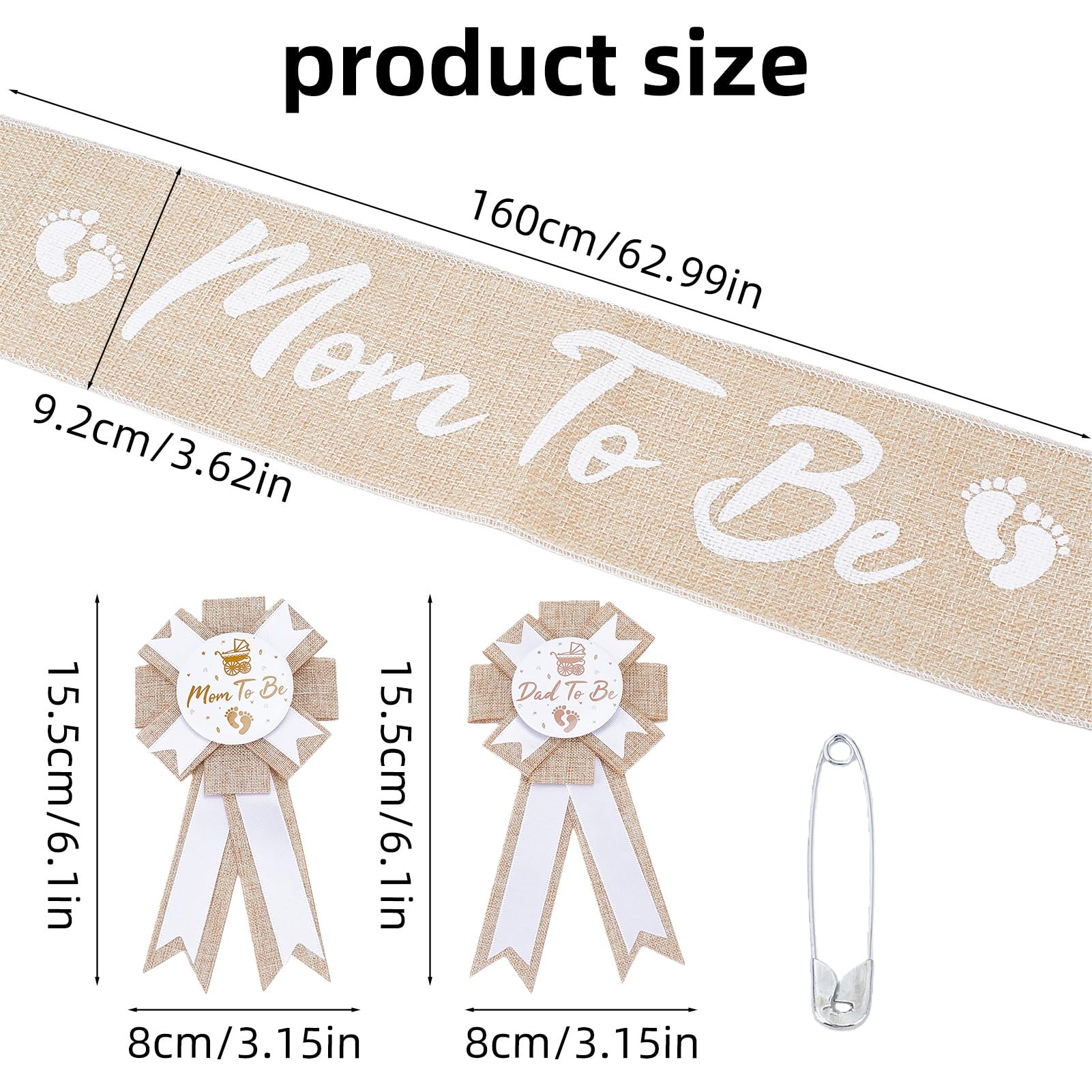 NICENEEDED Mom to Be Sash and Dad To Be and Mom to Be Pin - Image 3
